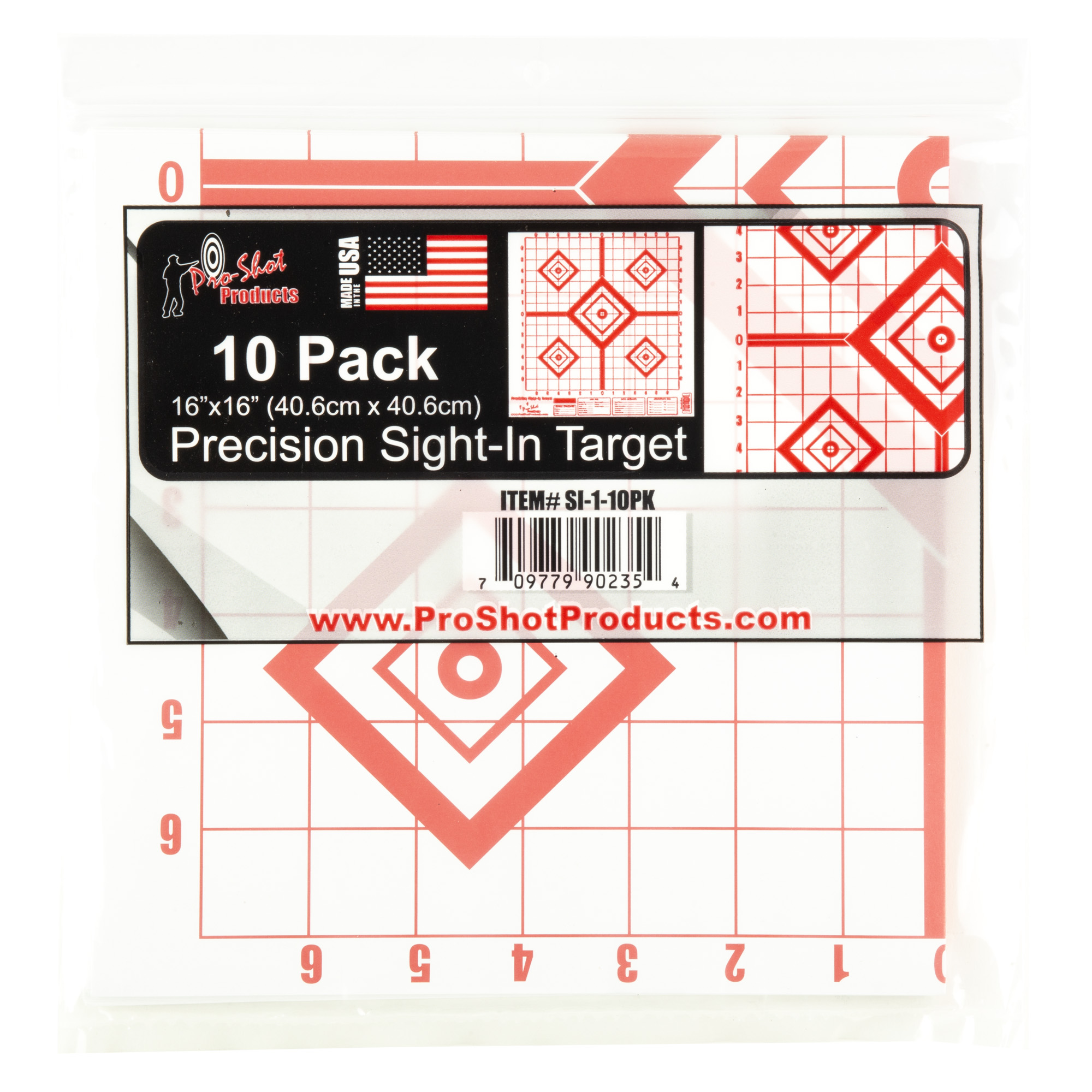 Proshot 16X16 Red Sight in Paper Targets 10PK