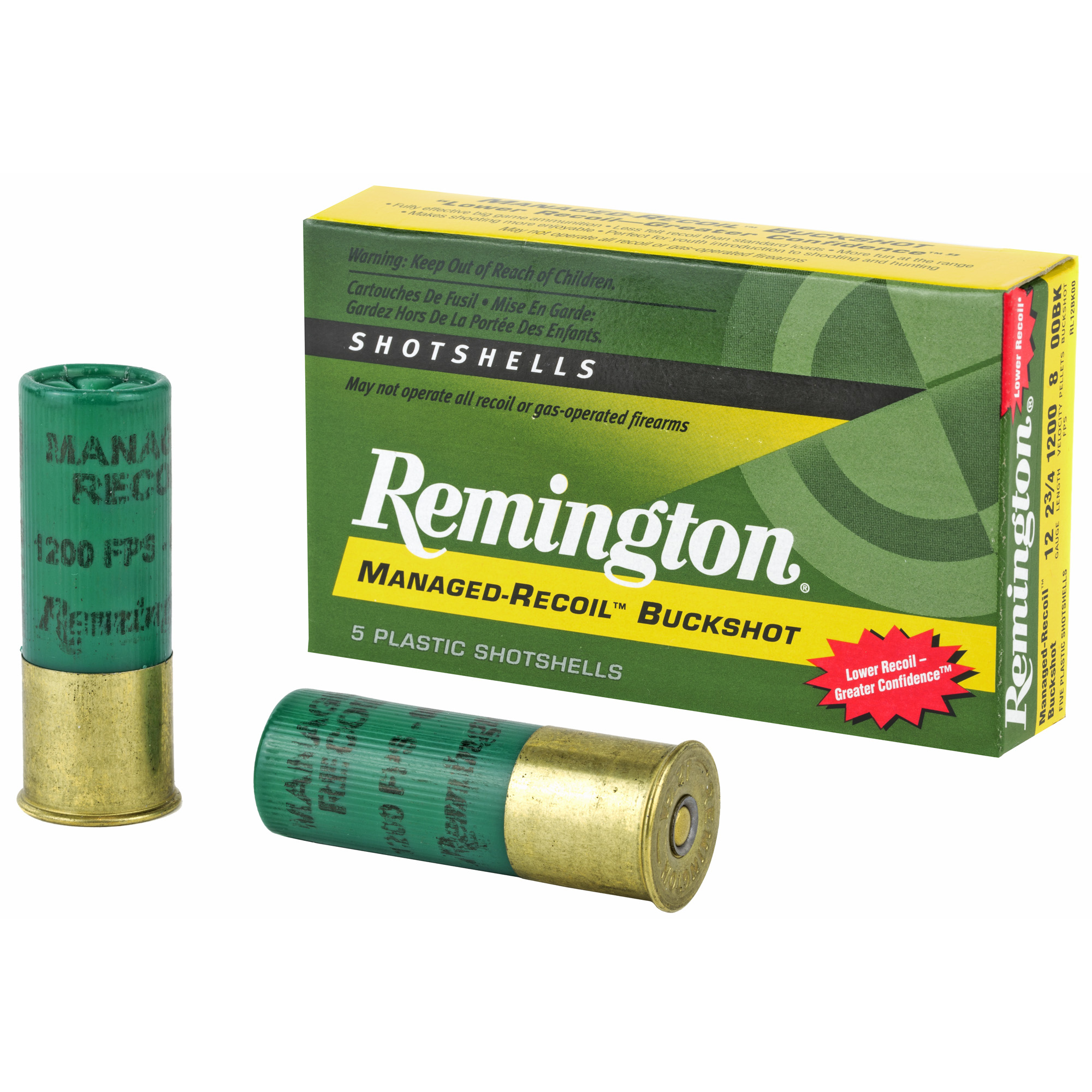 Remington Managed Recoil Buckshot 12GA 2.75 00 Buck 5RD