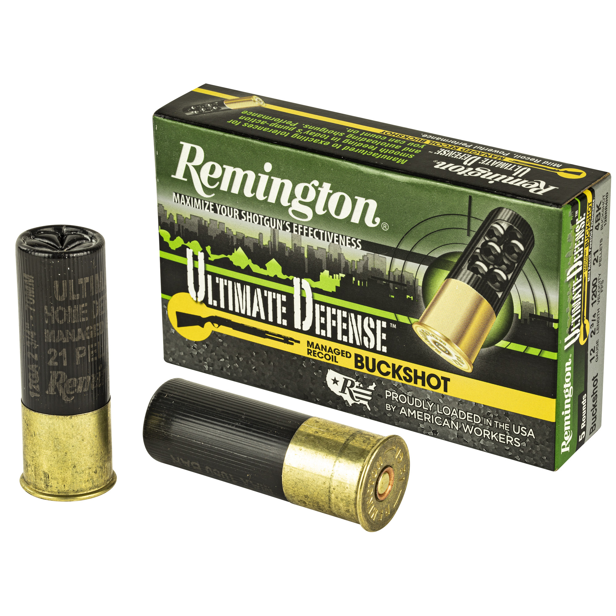 Remington Ultimate Defense 12GA 2.75 21 Pellet 4 Buck 5RD