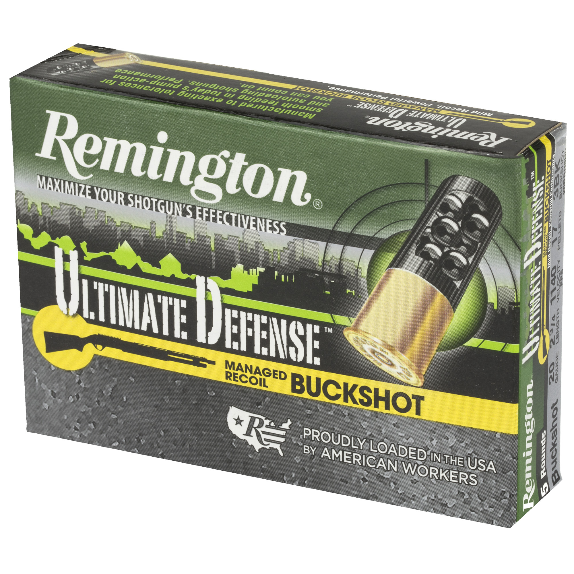 Remington Ultimate Defense 20GA 2.75 17 Pellets Buckshot 5RD - Image 3