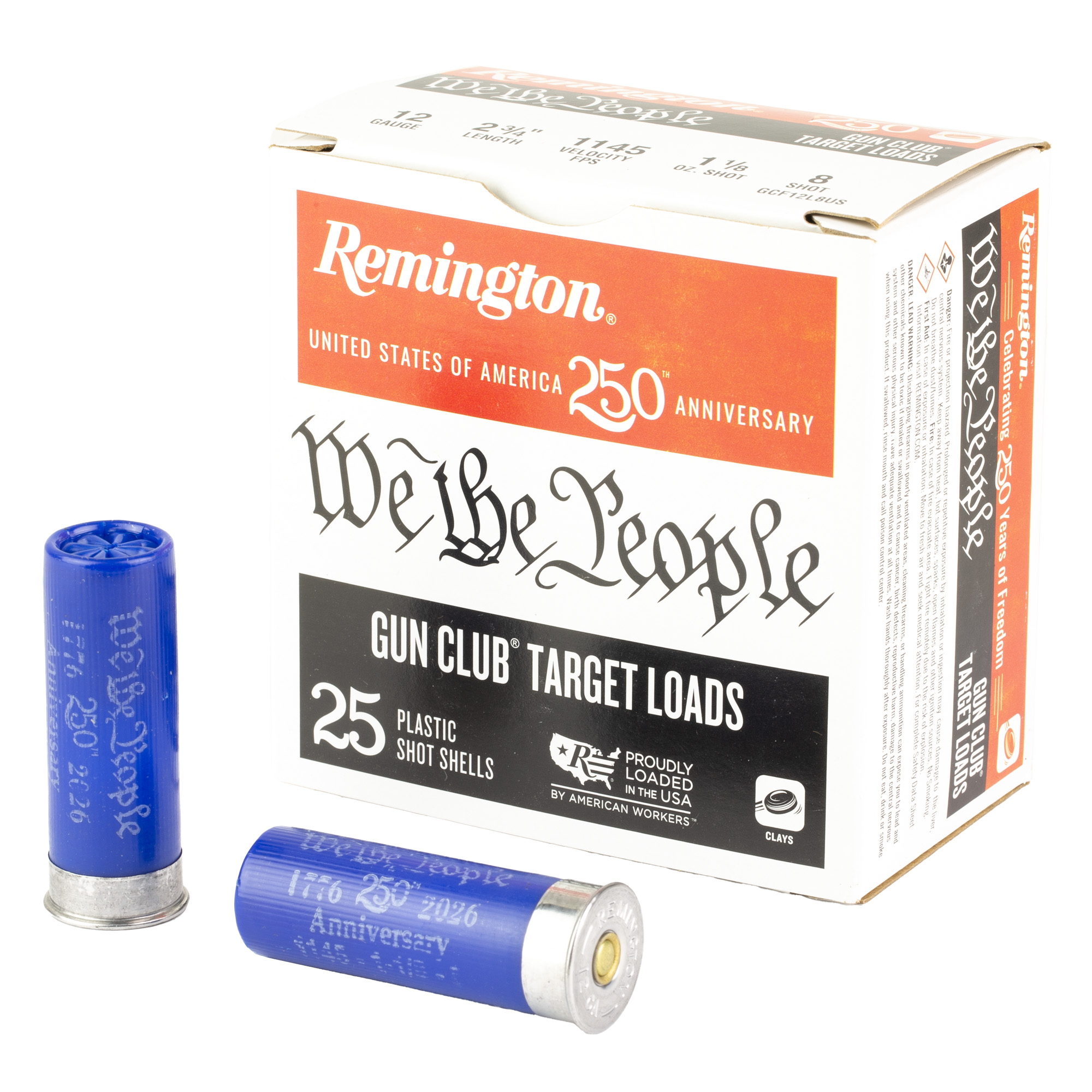 Remington 12GA 2 3/4IN 1 1/8OZ 8 Shot Gun Club 25RD/BX 10BX/CS