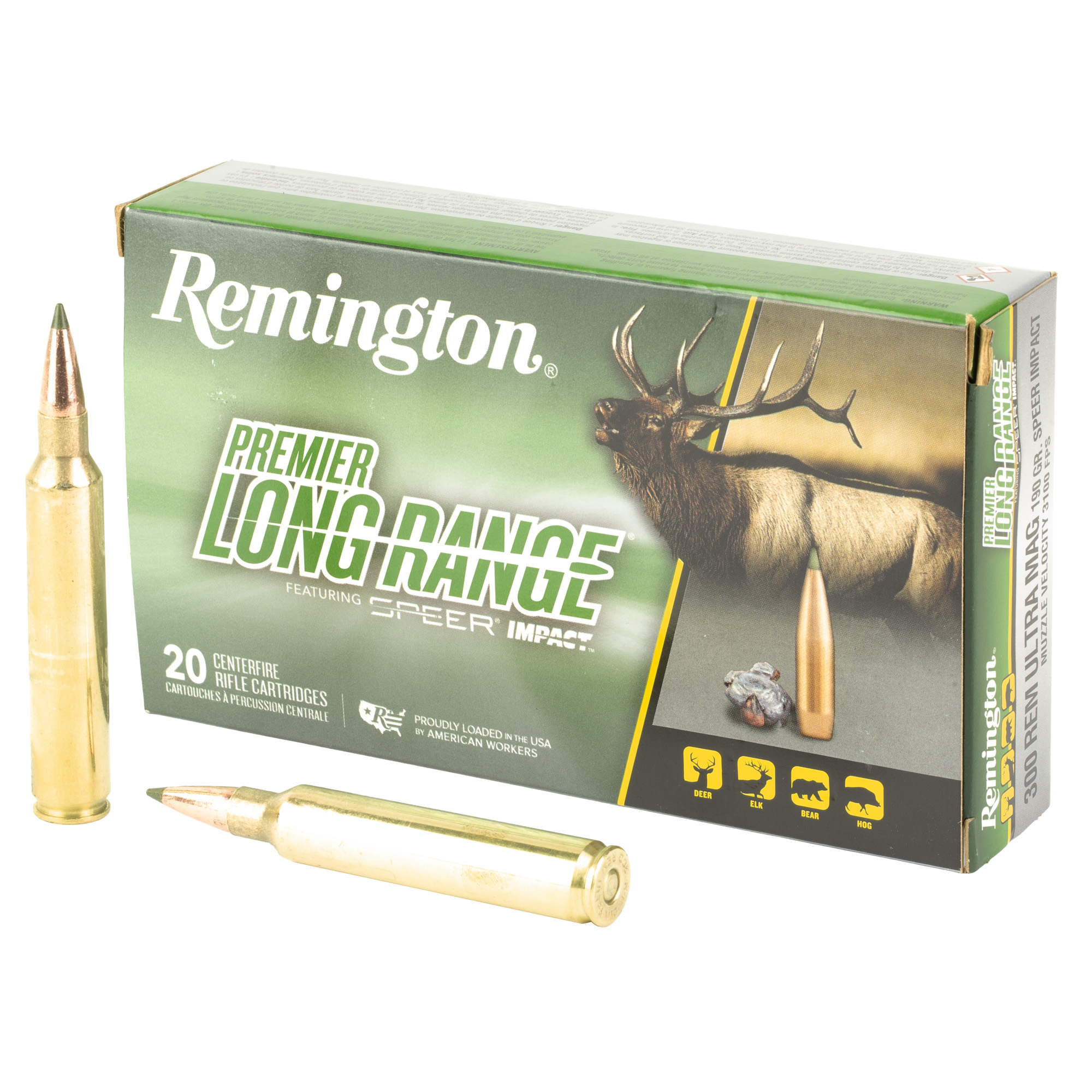 Remington 300 Rem Ultra Mag 190GR Speer Impact Ammo 20RD