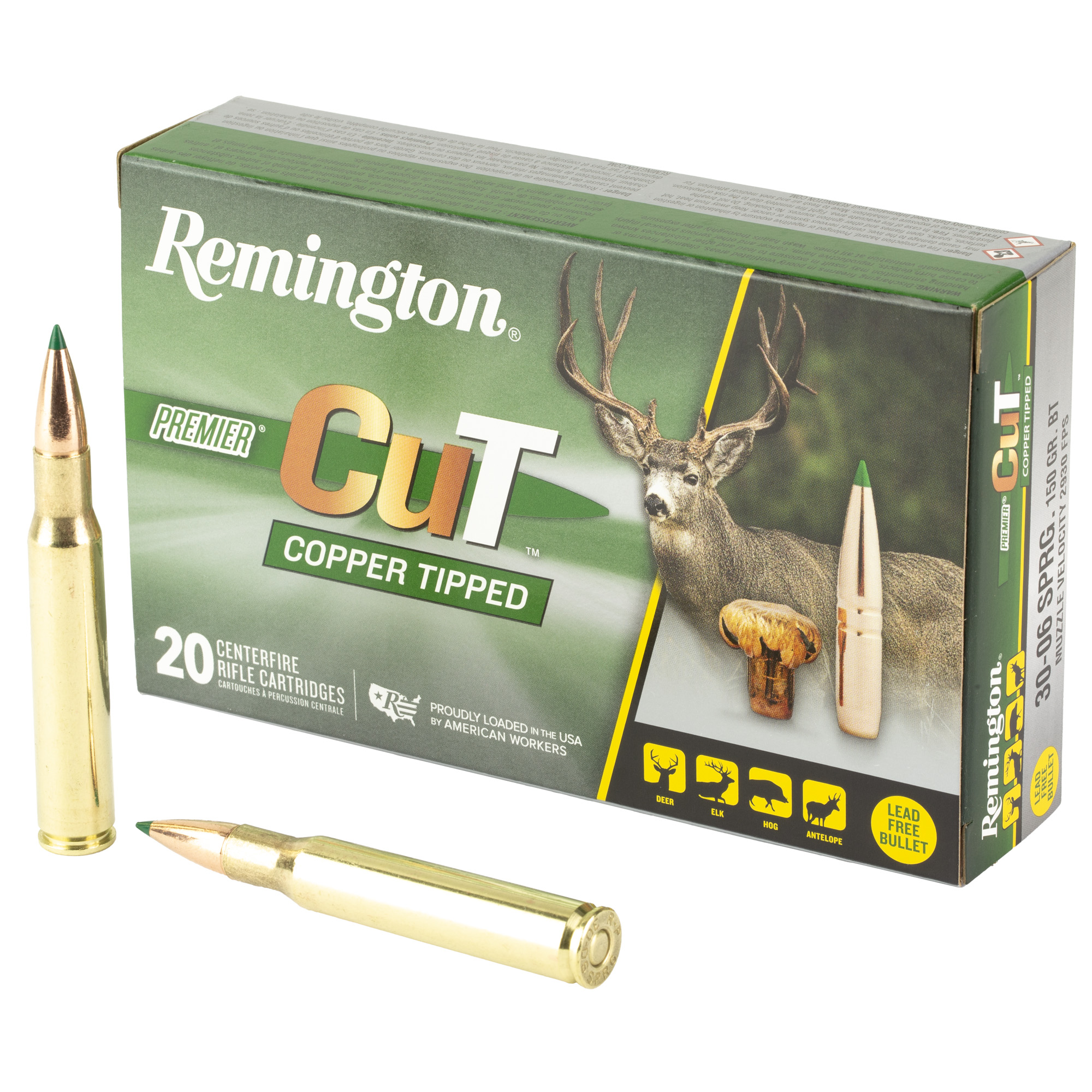 Remington 30-06 Sprg 165GR Premier Copper Tipped Ammo 20RD