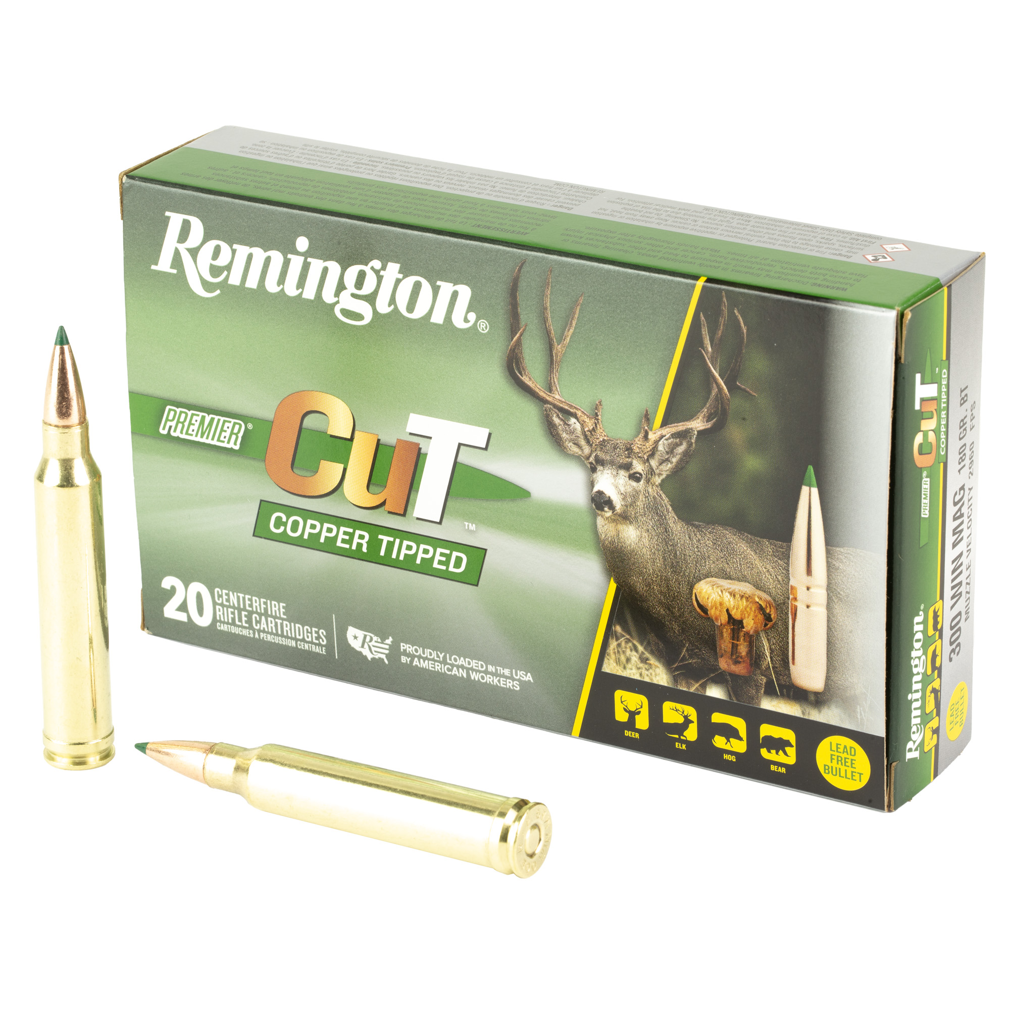 Remington 300 Win Mag 180GR Premier Copper Tipped Ammo 20RD