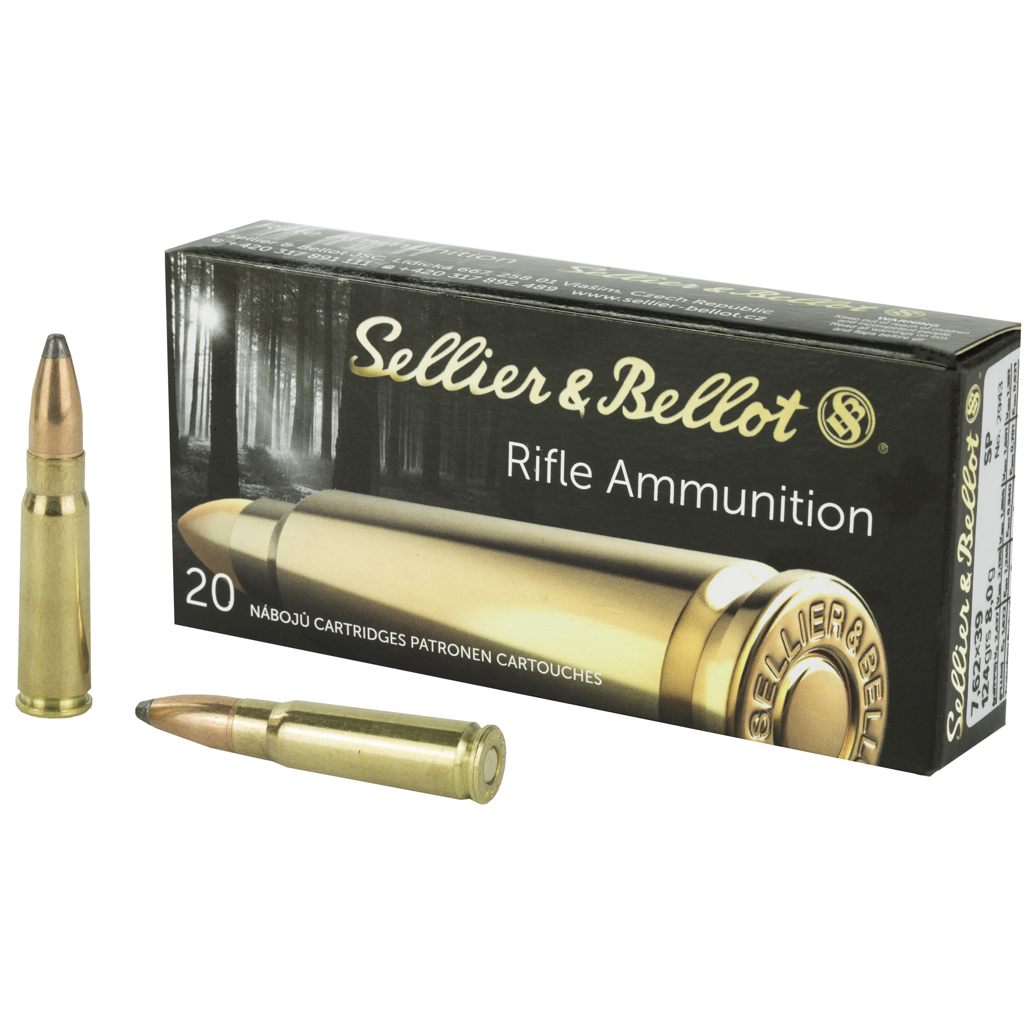 Sellier & Bellot 7.62X39 124 Grain Soft Point 20 Round Box