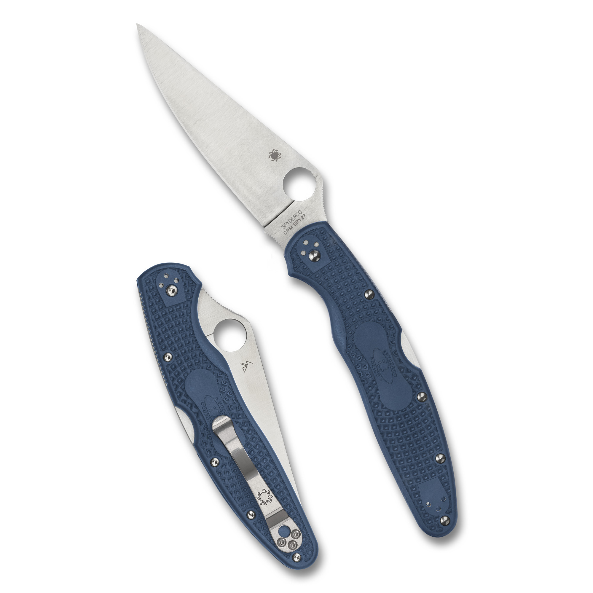 Spyderco Police 4 Lightweight Folding Knife 4.38 Blue/silver