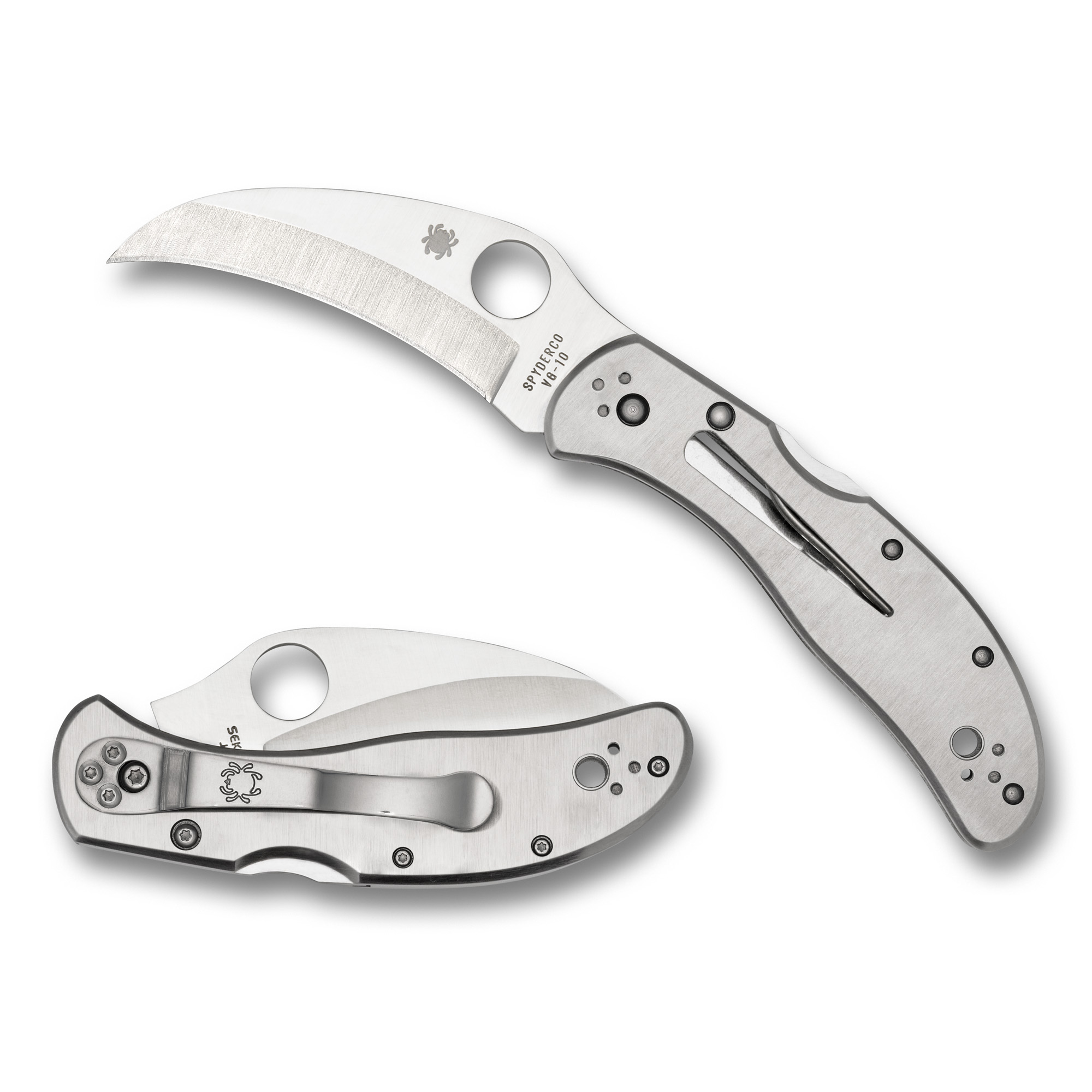 Spyderco Harpy Clipit Folding Knife 2.75 Silver