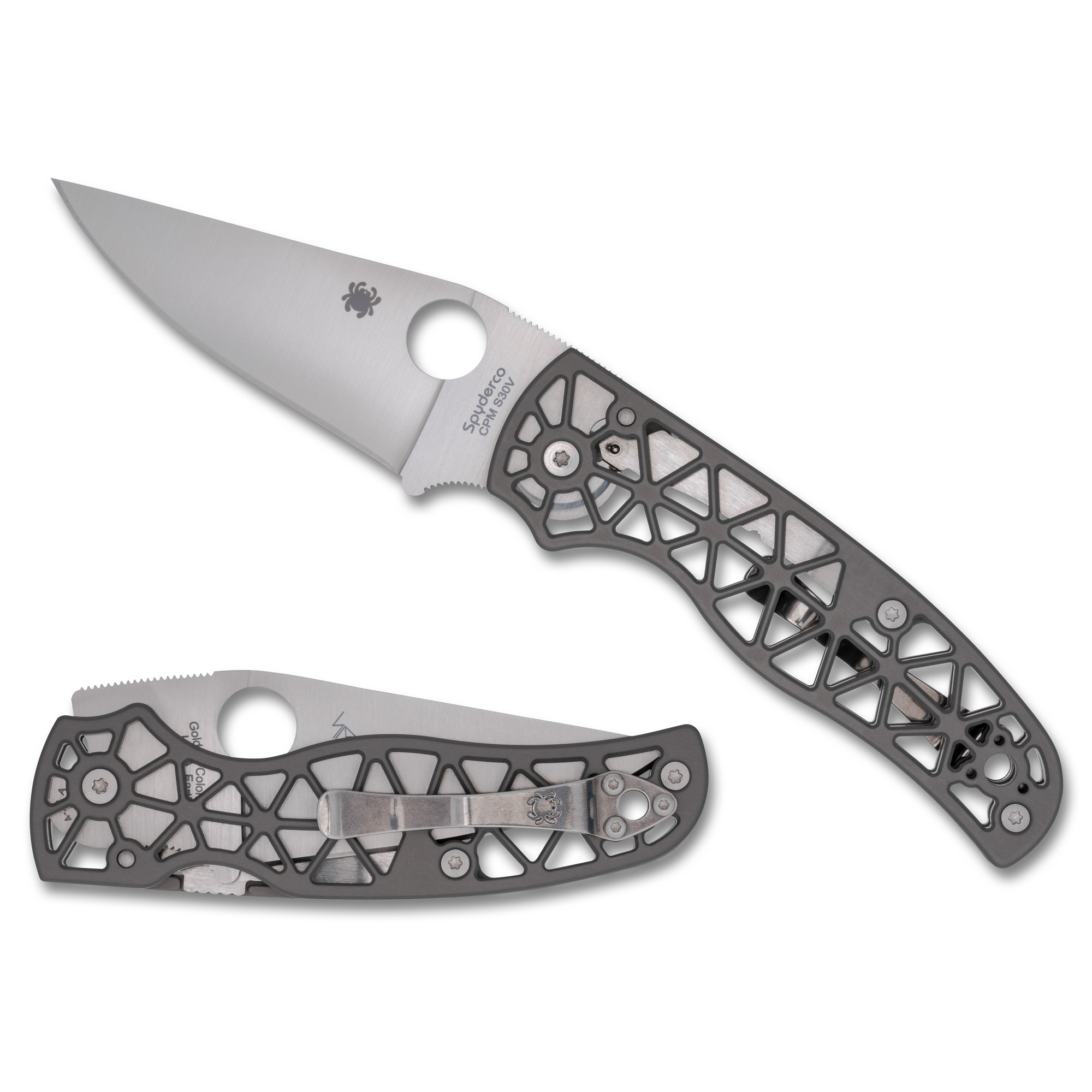 Spyderco Edgerati Folding Knife 3.57 Silver Gray