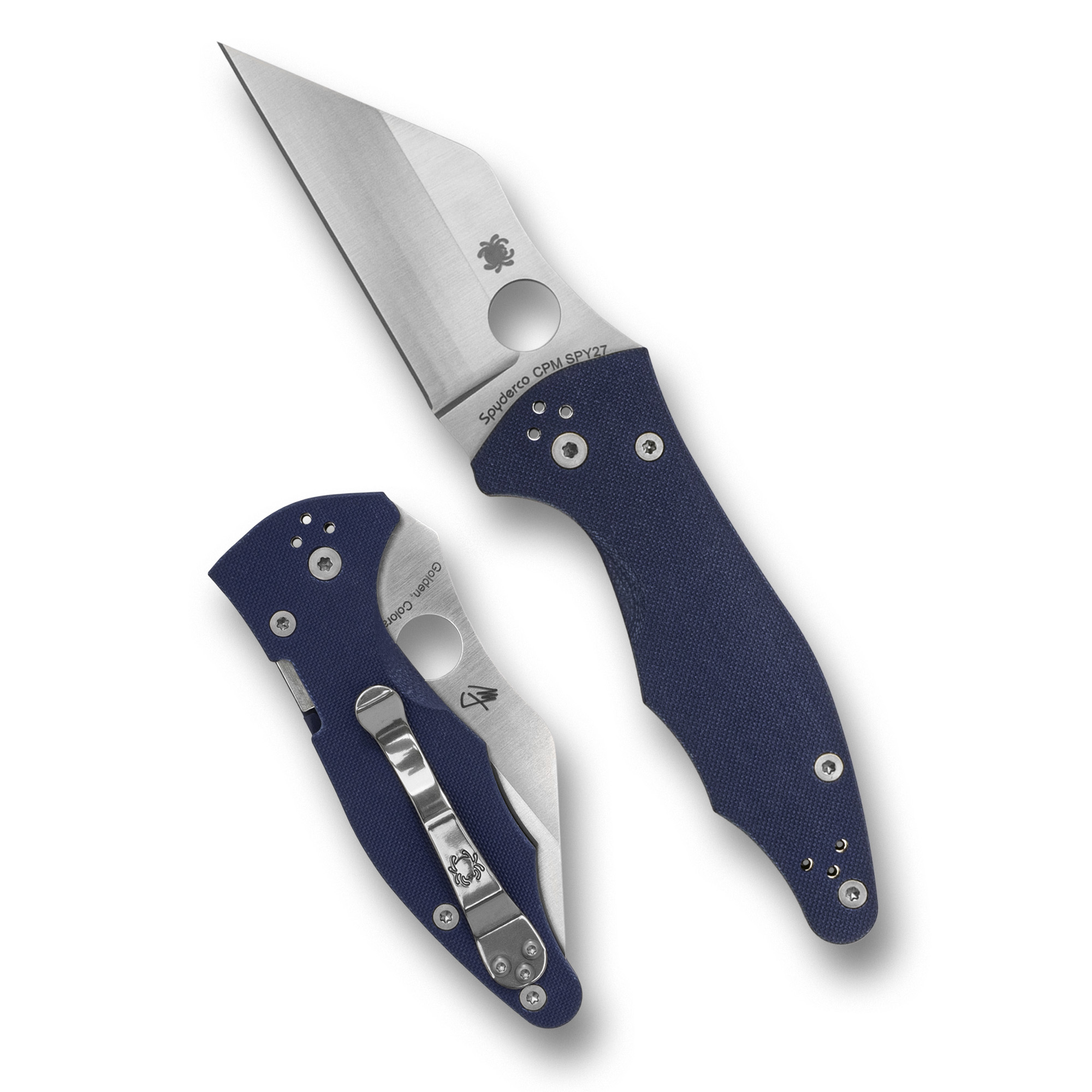 Spyderco Yojimbo 2 G10 3.2 Folding Knife - Silver/blue
