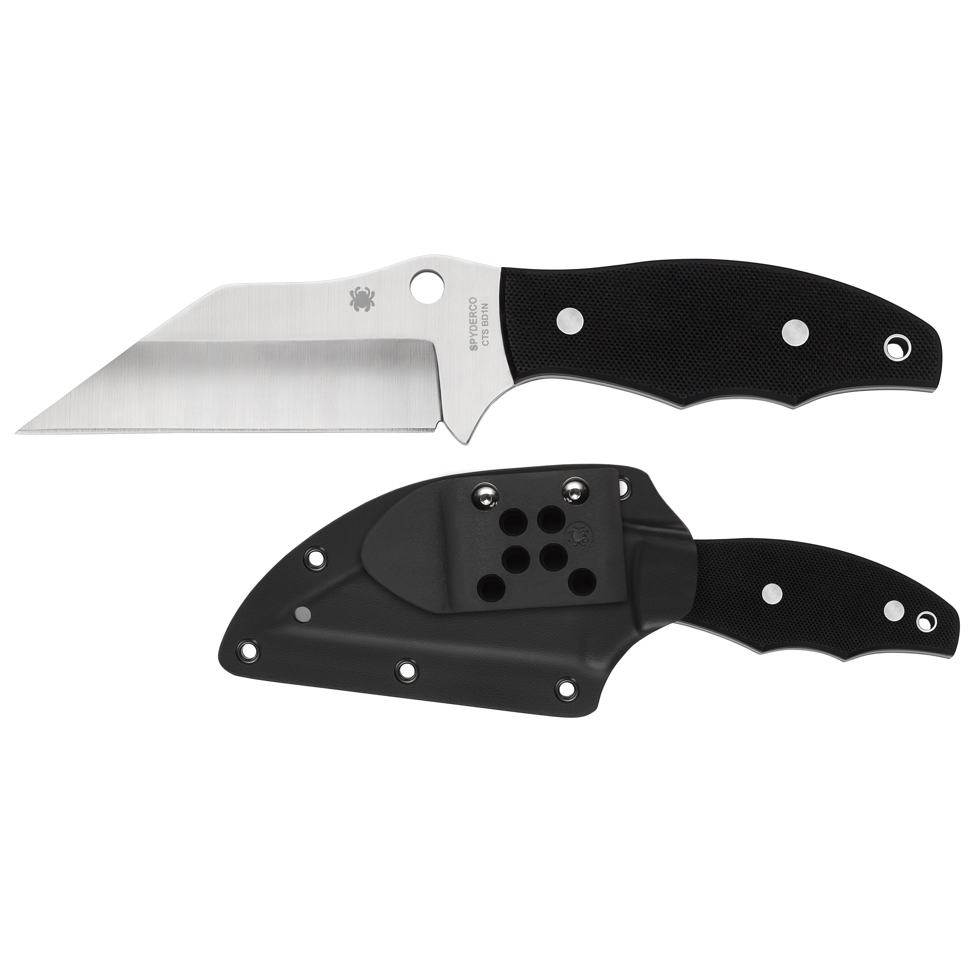 Spyderco Yurco Ginunting Fixed Blade Knife 8.08 Silver/black