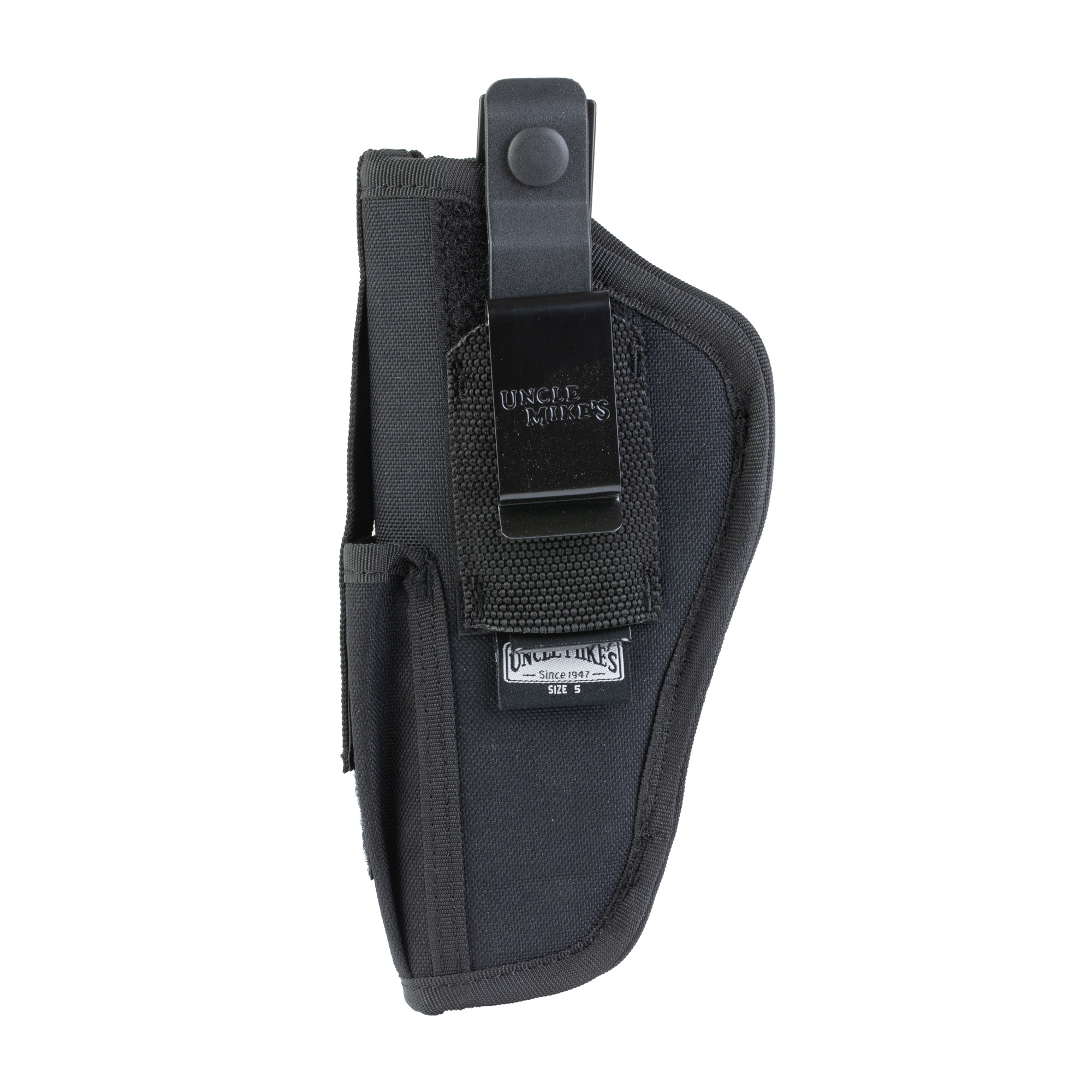 Uncle Mikes Cordura Ambidextrous Hip Holster With Pouch, Size 5, Black