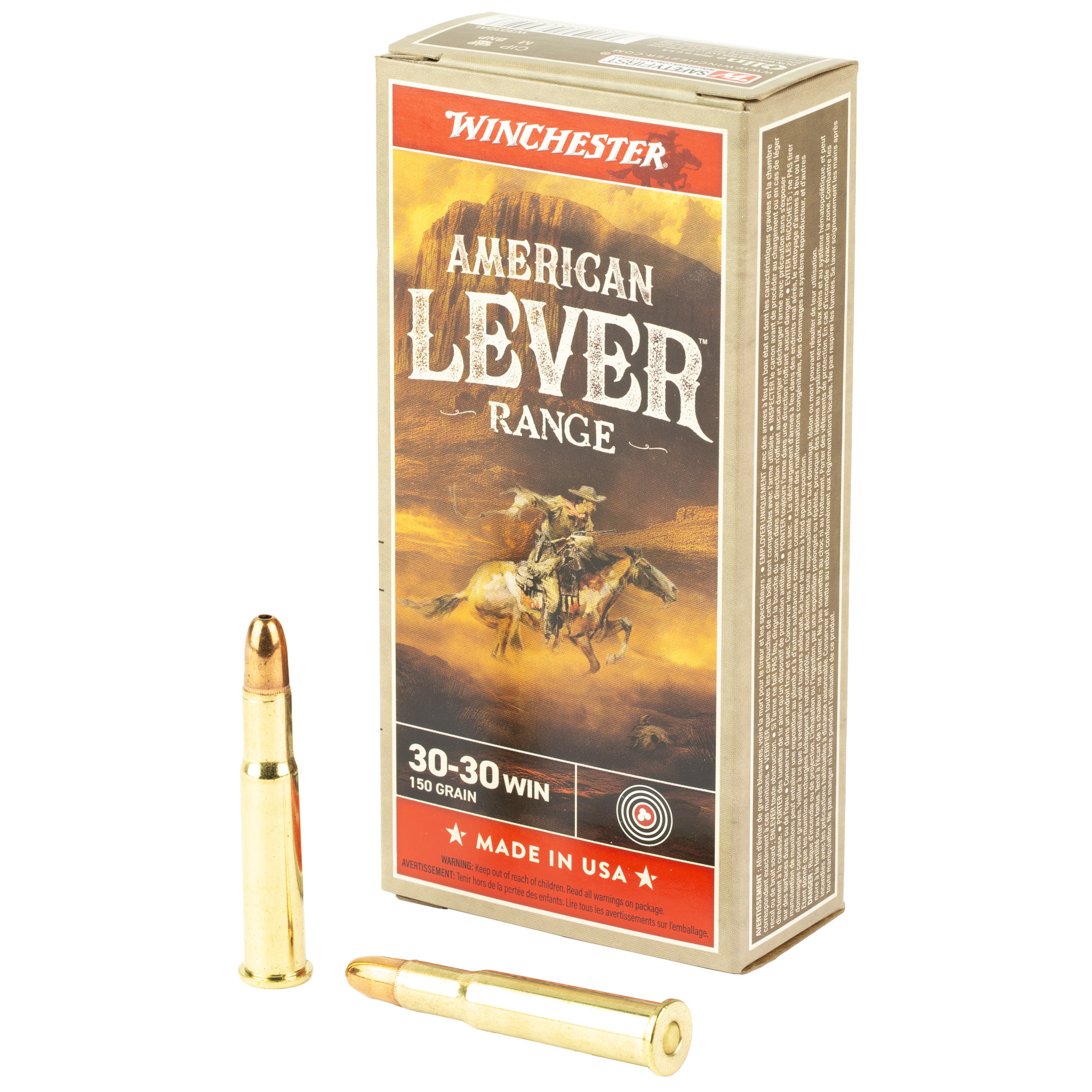 Winchester American Lever 30-30 Win 150 Grain Jacketed Hollow Point 20 Rounds