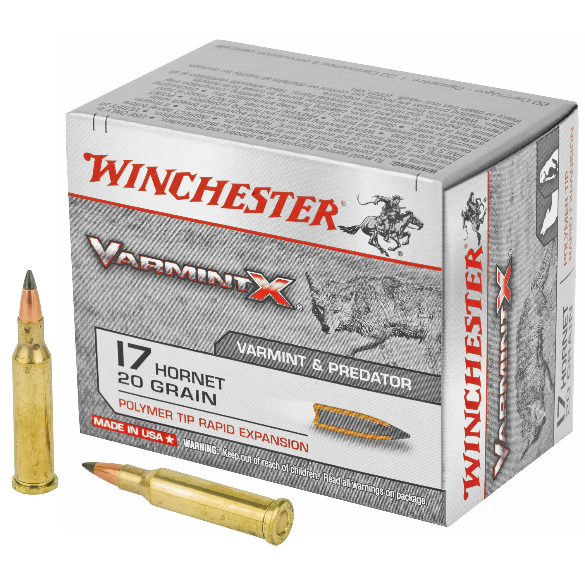 Winchester Varmint X 17 Hornet 20GR Polymer Tip 20RD