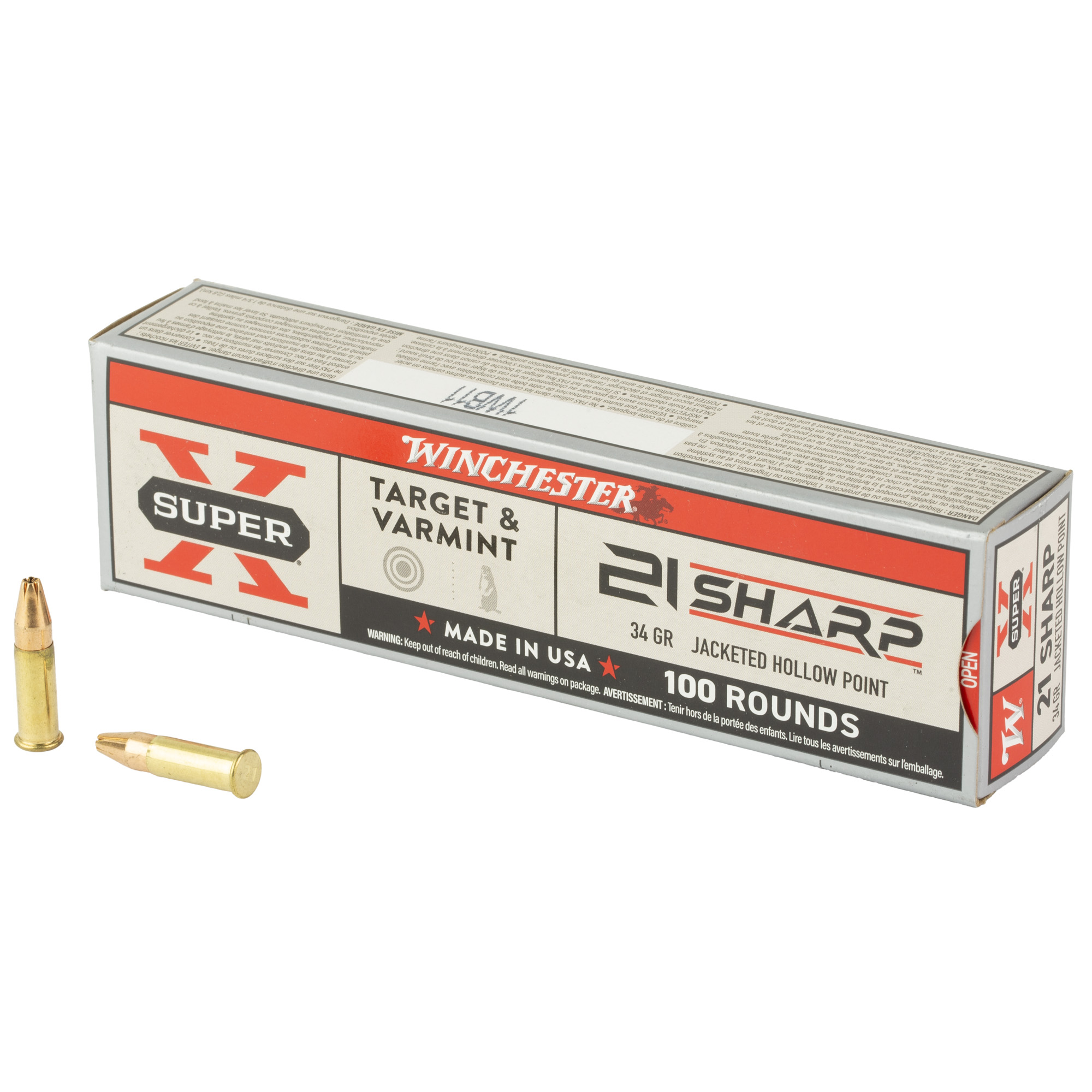 Winchester Super X 21 Sharp 34GR Jhp 100RD
