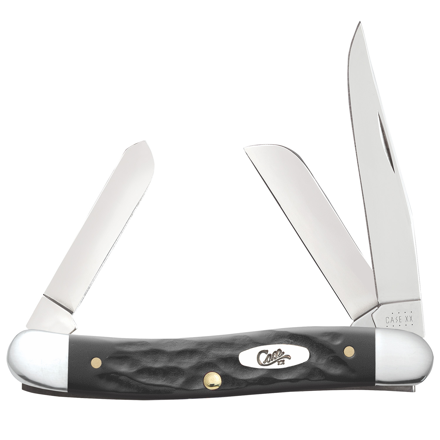 Case 18222 Rough Black Medium Stockman Folding Knife
