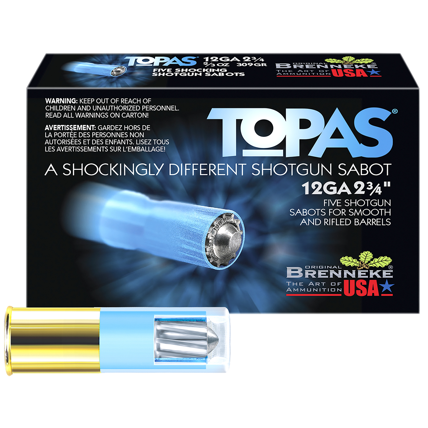 Brenneke Topas 12GA 2.75 2/3OZ Sabot Slug 5-RD