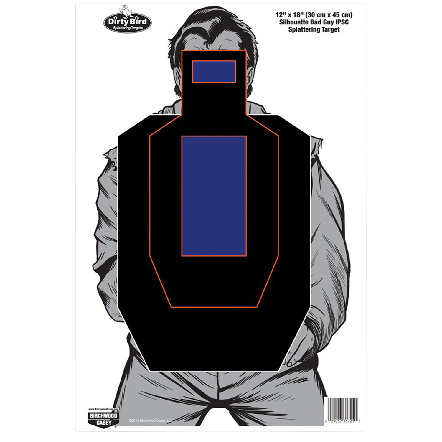 Birchwood Casey Dirty Bird 12X18 Bad Guy Ipsc Silhouette Target - 8-PACK
