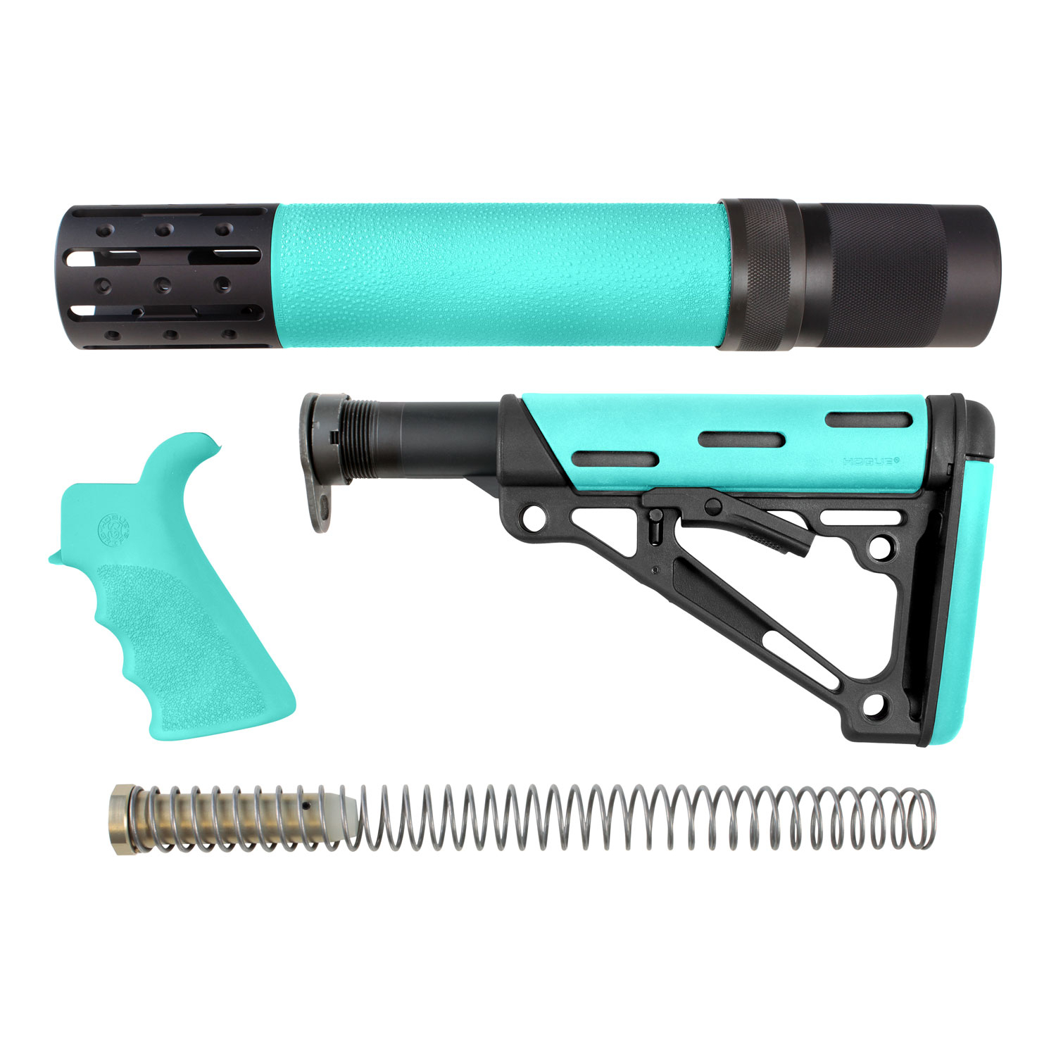 Hogue 13478 AR15 Overmolded 3-PIECE Kit Aqua