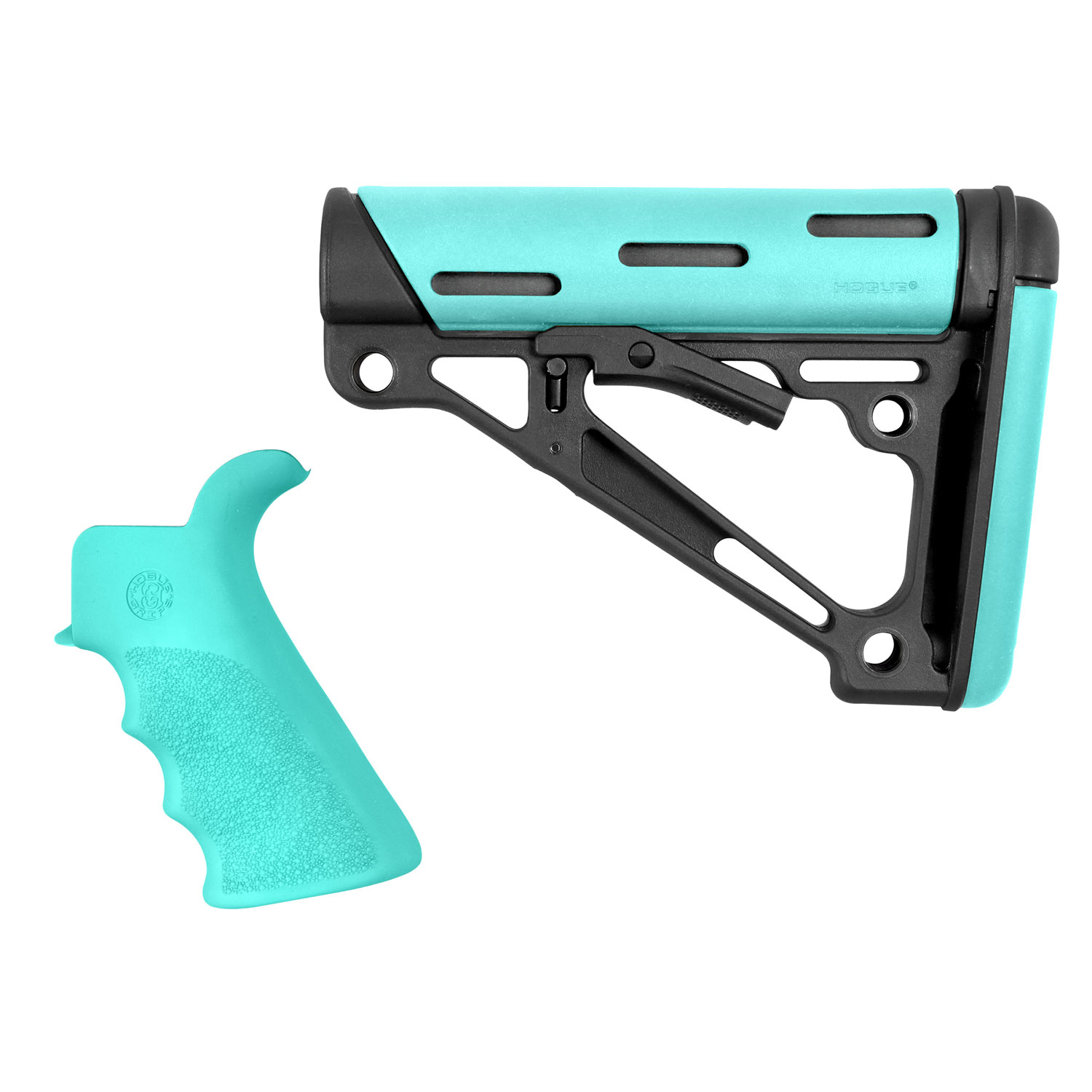 Hogue Overmolded AR15 2-PIECE Kit Collapsible Aqua