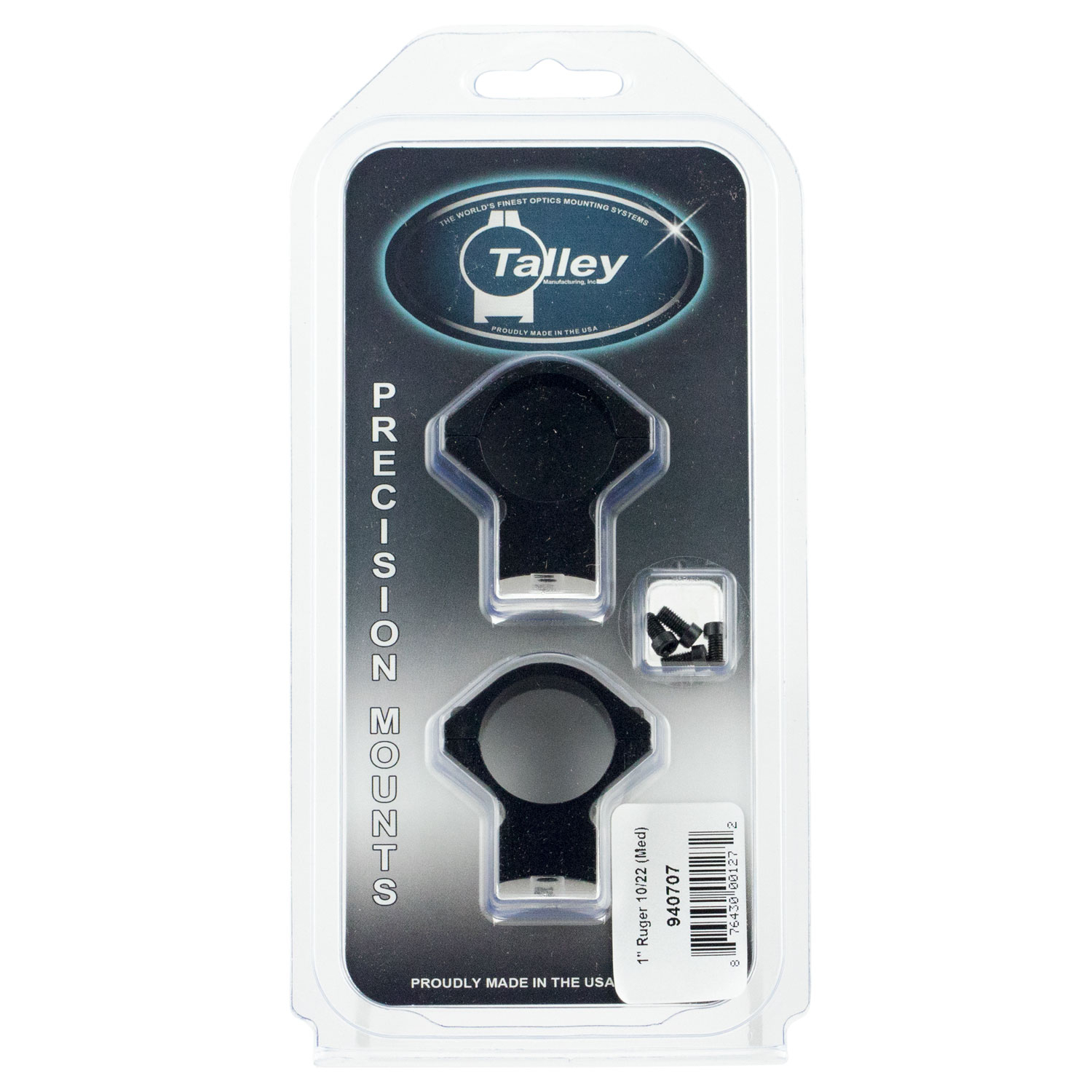 Talley 940707 Scope Mount Ring Combo 1IN Ruger 10/22 Medium