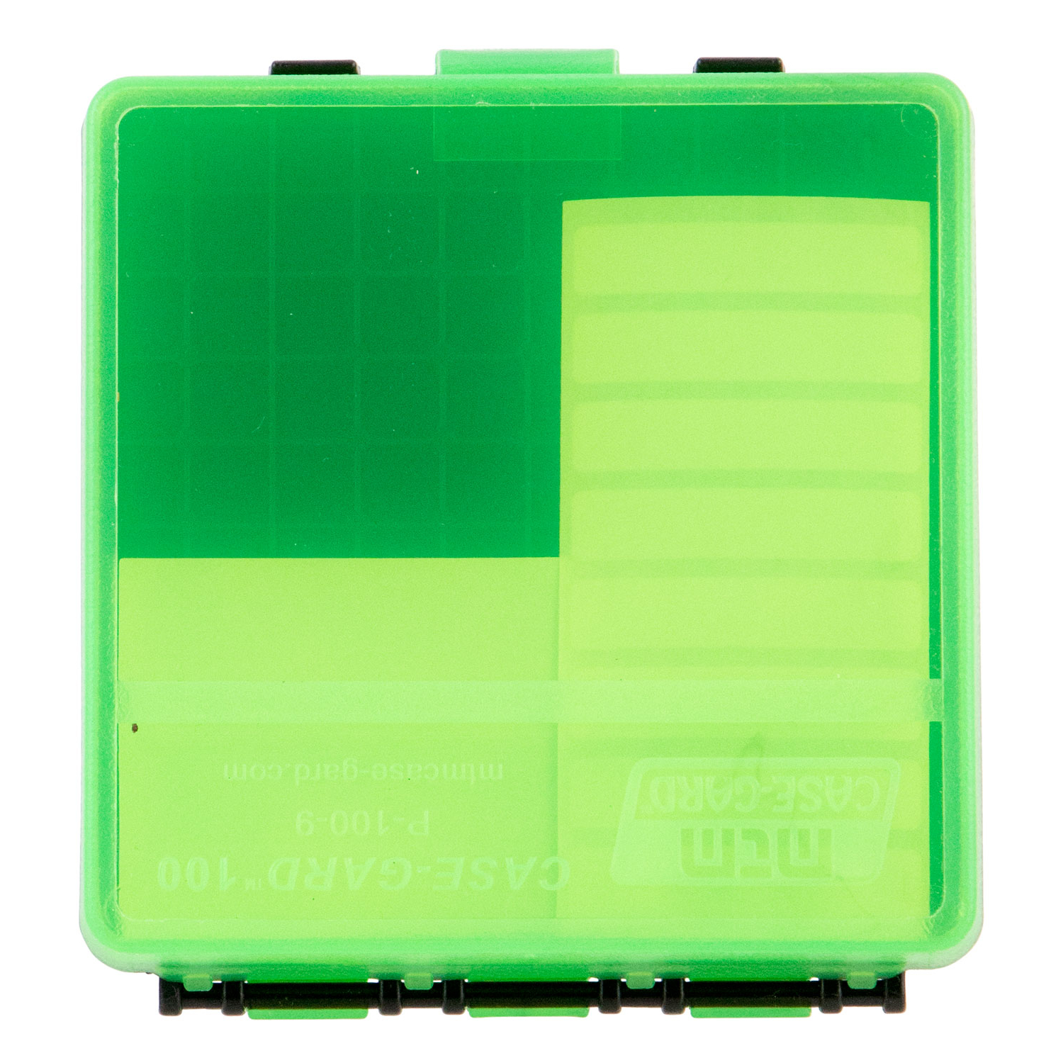 Mtm Case-gard P100916T 100RD Ammo Box 9MM/380 Clear Green/black