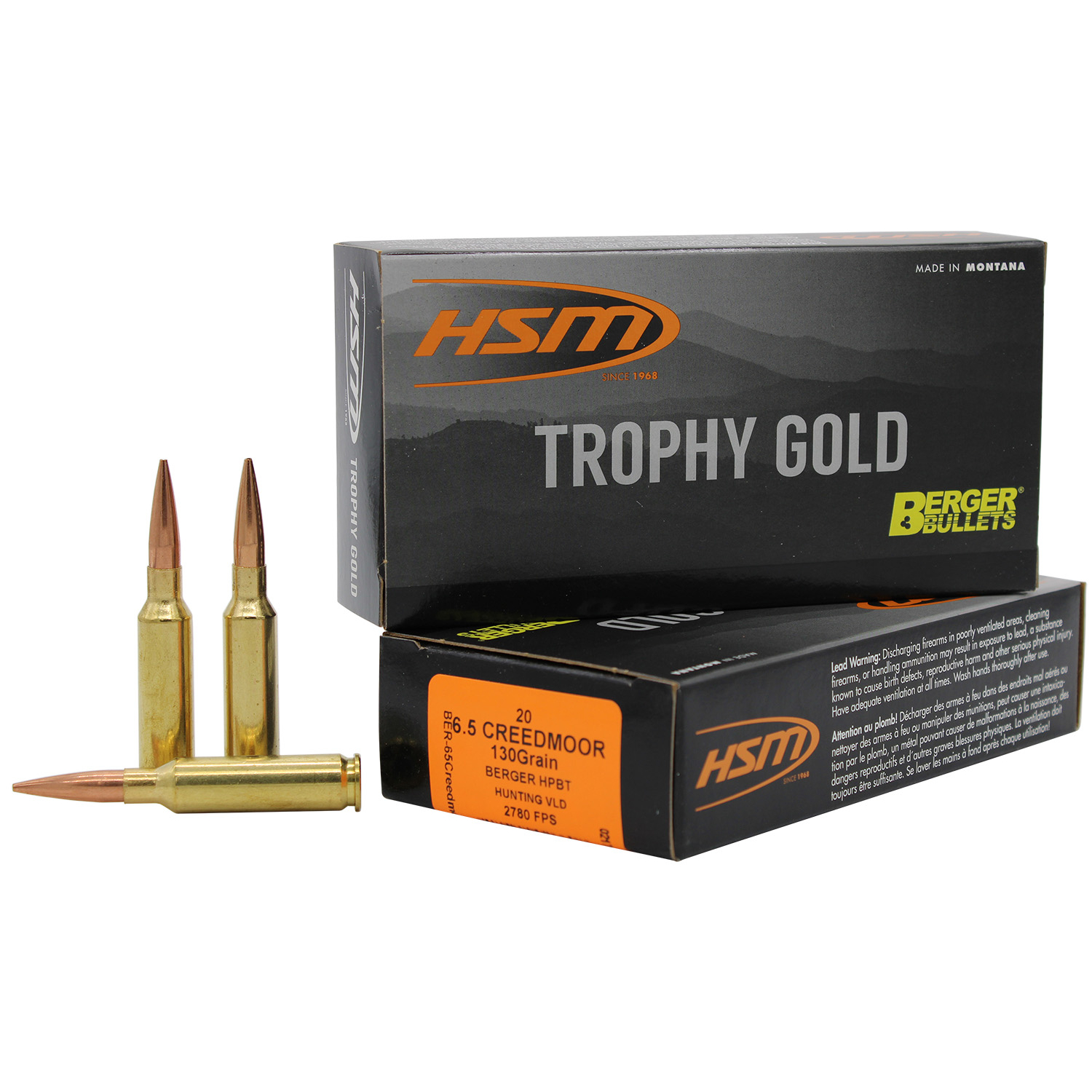 Hsm 6.5 Creedmoor 130 Vld Trophy Gold 20/25