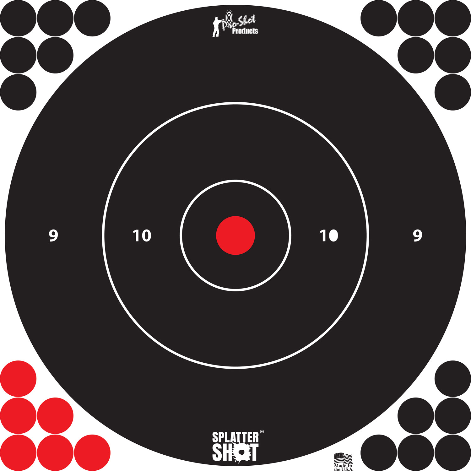 Proshot Splatter Bullseye Target 12 Self-adhesive 5 Pack