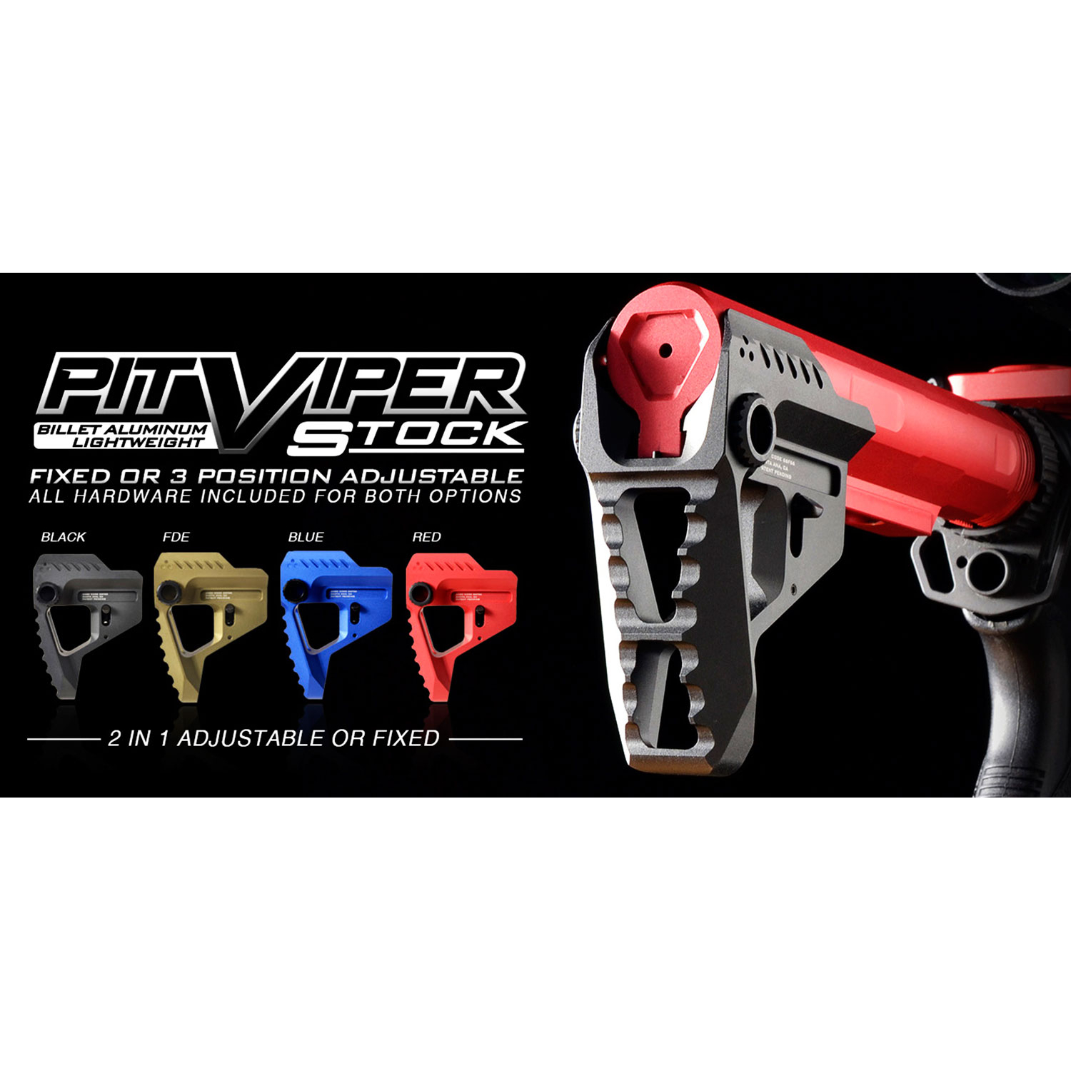 Strike Industries Pit Viper Stock Ar-platform Black Aluminum/steel