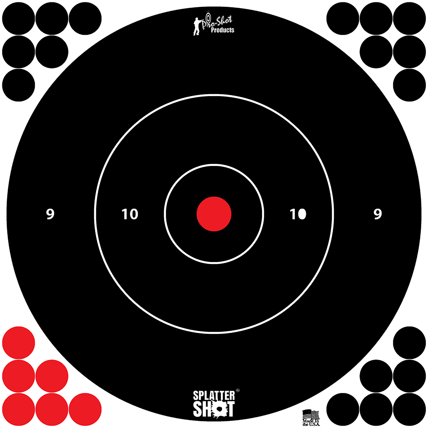 Proshot 12 Bullseye Splatter Shot Target - 12 Pack