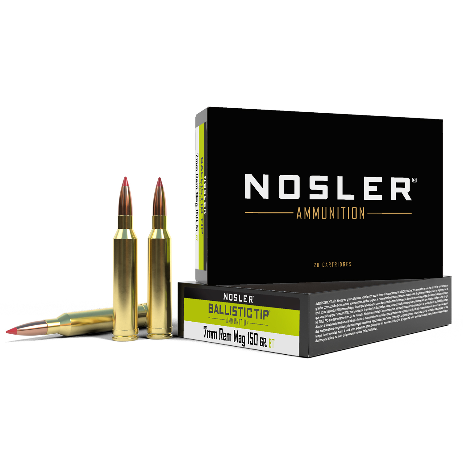 Nosler 7MM Rem Mag 150GR Ballistic Tip Ammo 20 Rd.