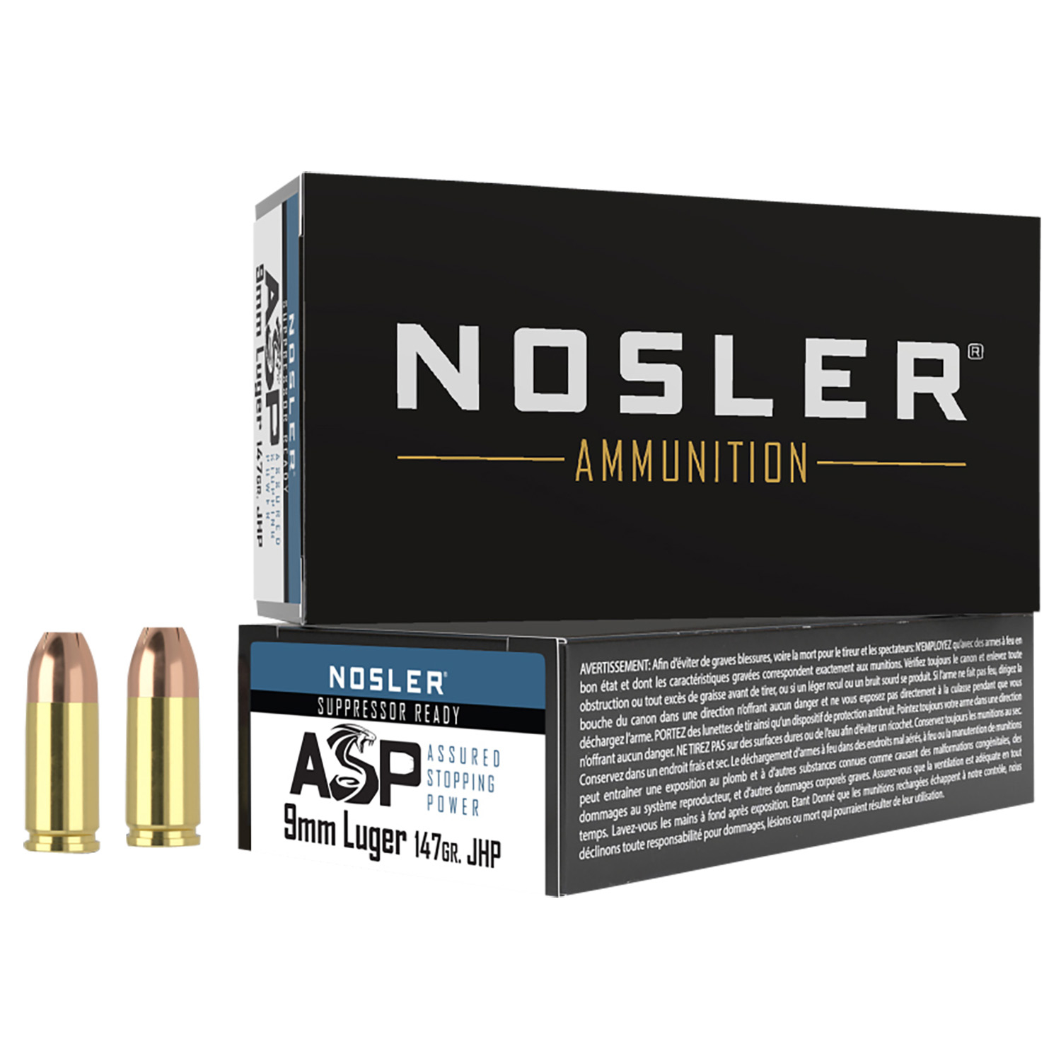 Nosler 9MM 147GR Jacketed Hollow Point Ammunition 50 Rd.