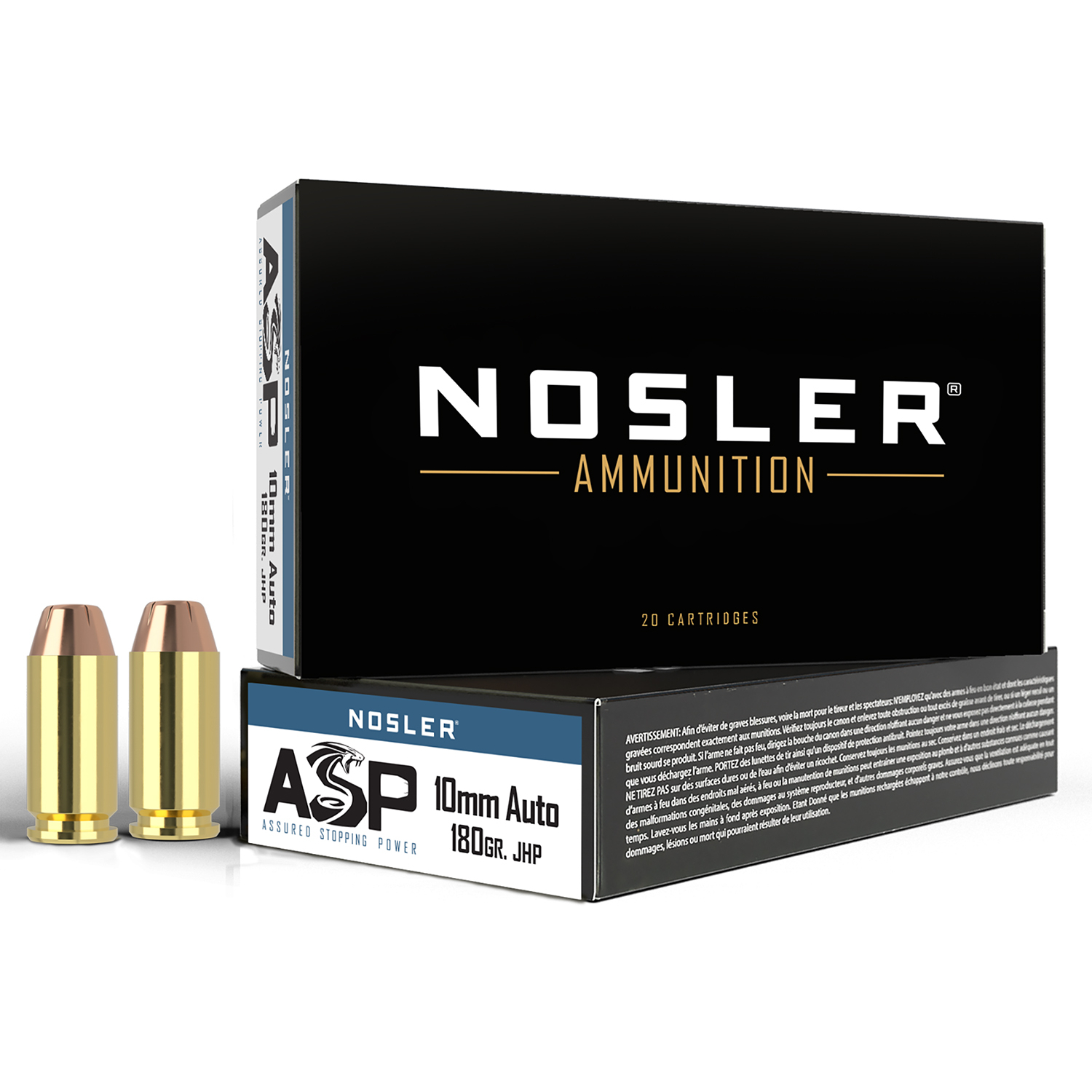Nosler Match Grade Handgun Ammunition 10MM 180GR Jhp 50 Rd.