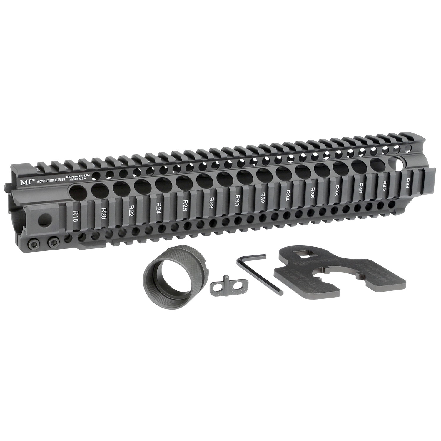 Midwest MI-CRT12.625 Quad Rail Handguard 12.625 Black