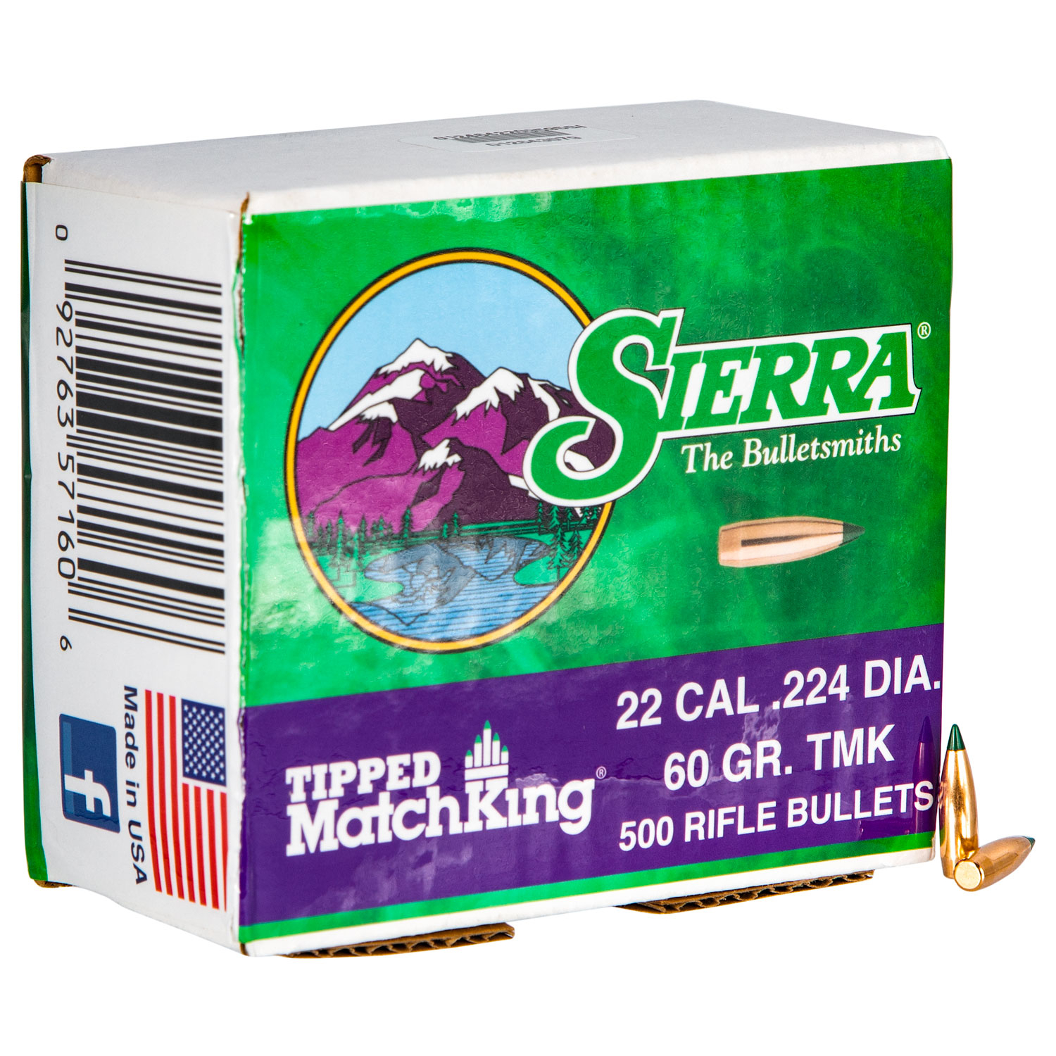 .22 Caliber .224 Tipped Matchking 60 Gr 500 Rounds