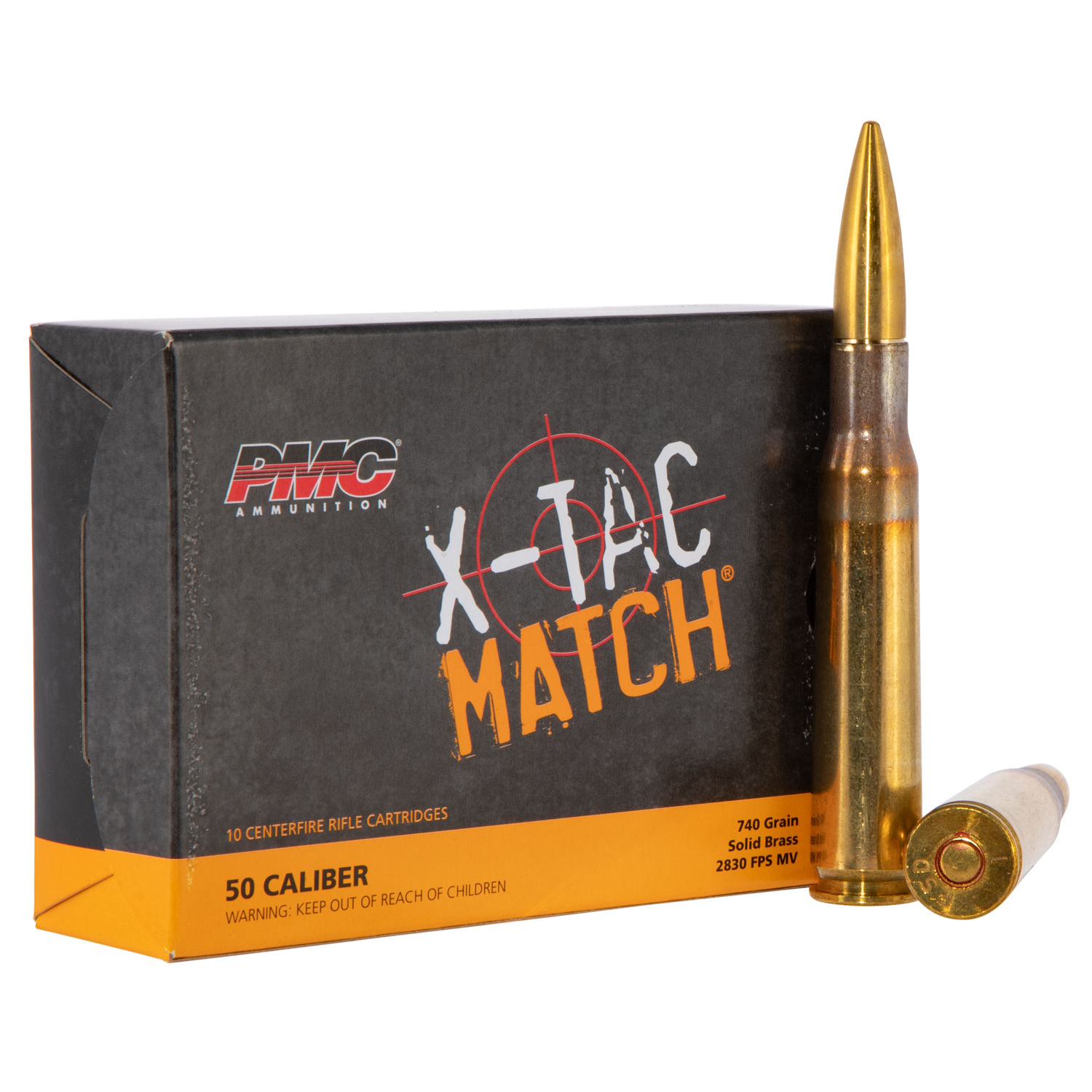 Pmc X-tac Match 50 Bmg 740 Gr Solid Brass 10 Rd.