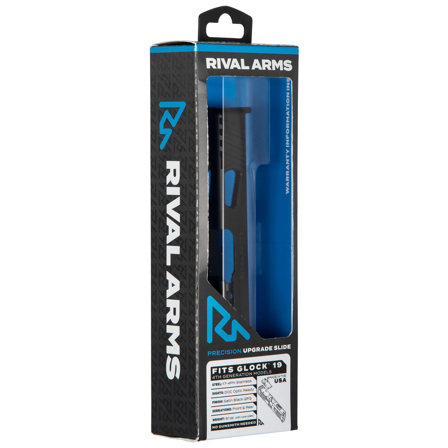 Rival Arms Precision Slide Glock 19 Gen 4 A1 Doc Optic Ready Blk