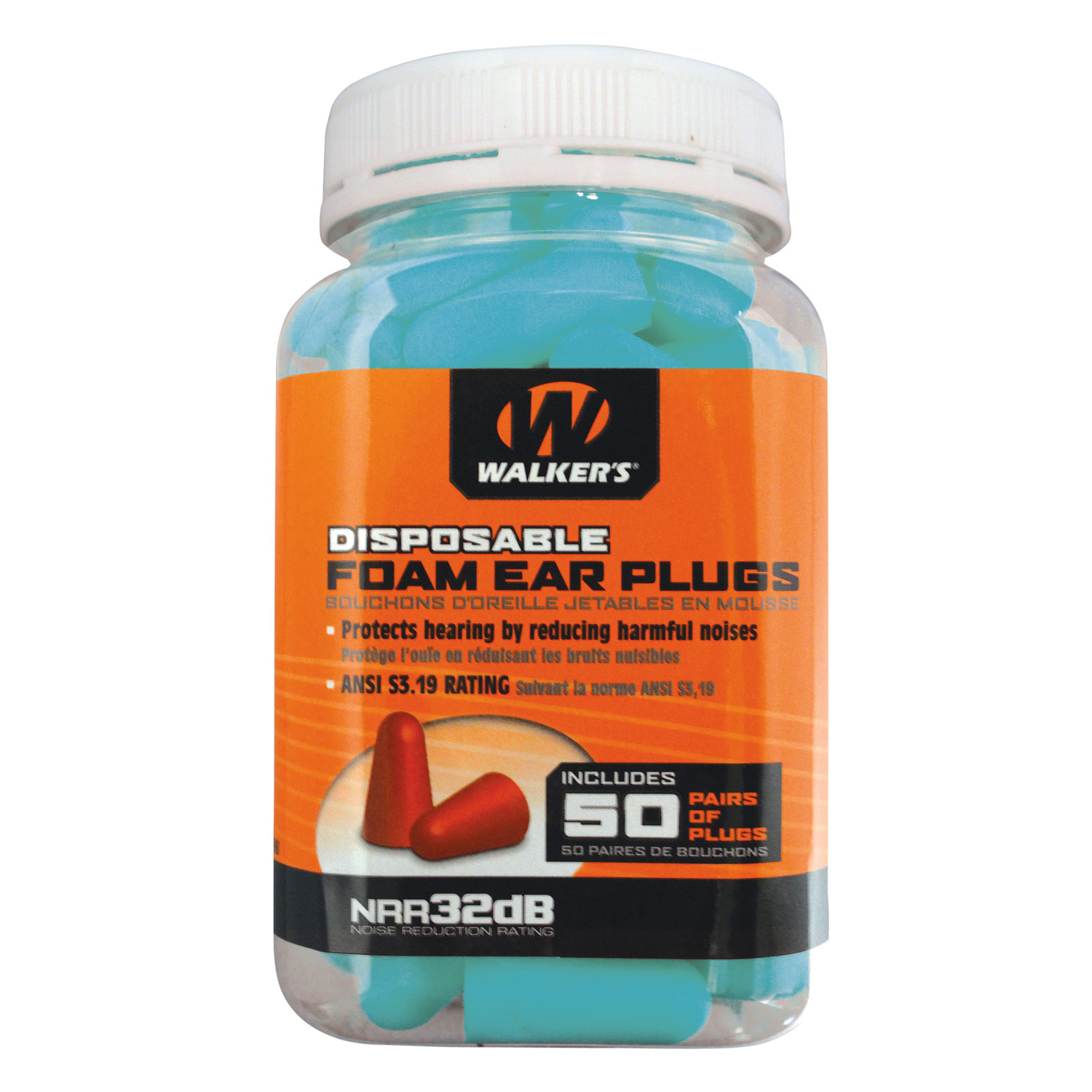 Walkers GWP-FP-50PK-TL Foam Ear Plug 50PK Teal