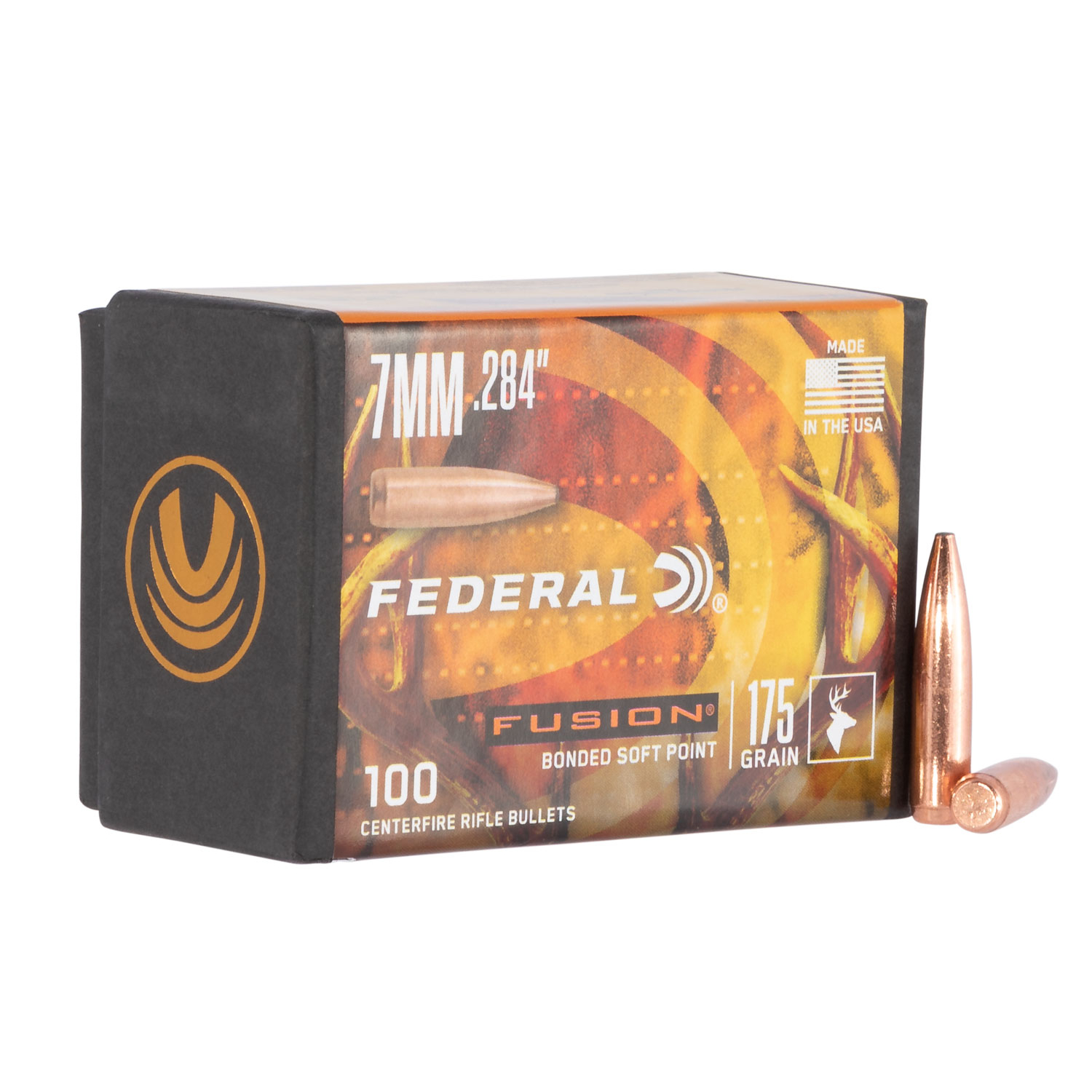 Federal FB284F4 Fusion 7MM .284 175 Gr Soft Point 100/4