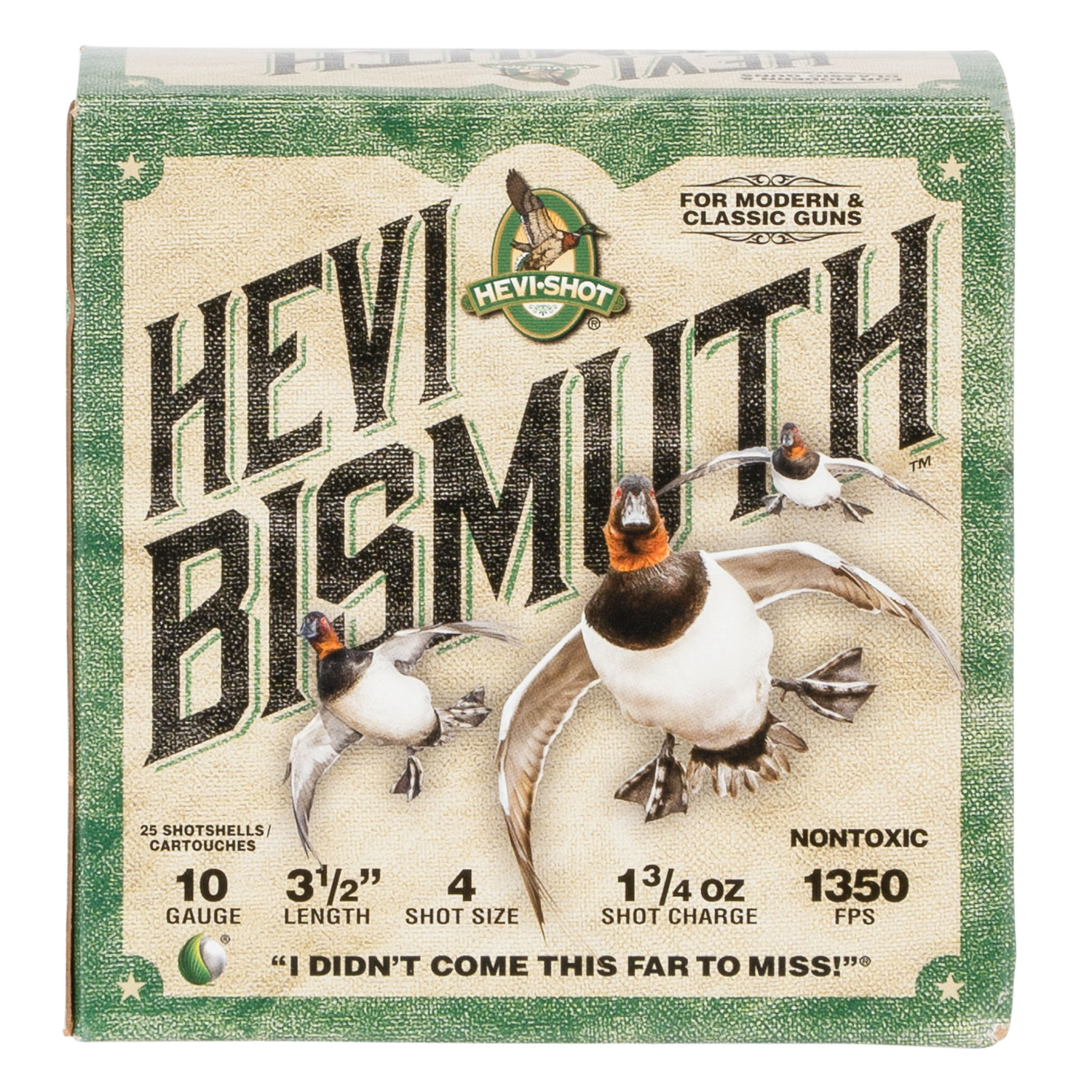 Hevi-shot Bismuth 10 Ga 3.5 in 4 Shot 1 3/4 Oz - 25 Rounds