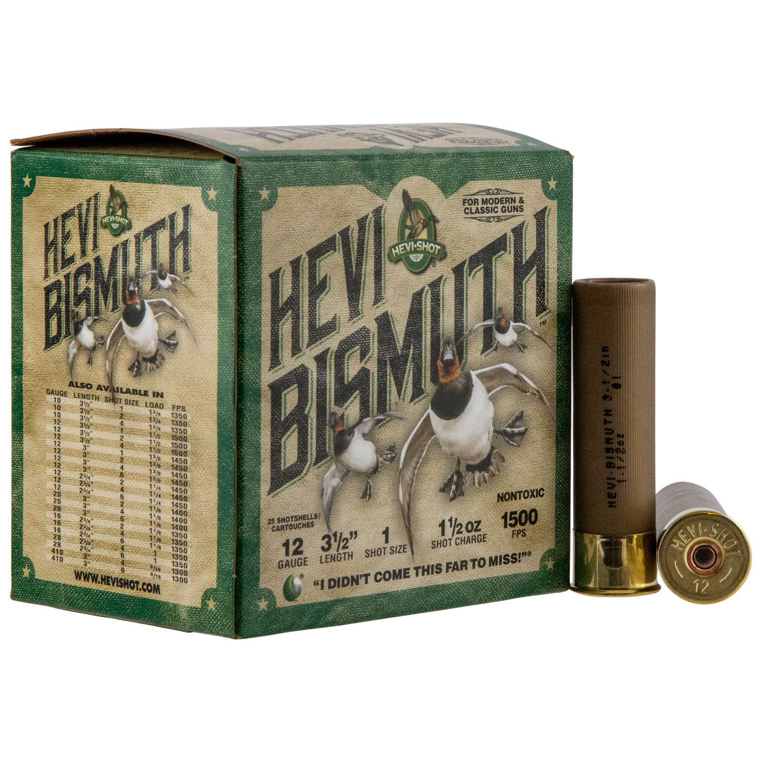 Hevi-shot Hevi Bismuth 12 Ga 3.5 in 1 Shot 25 Rd.