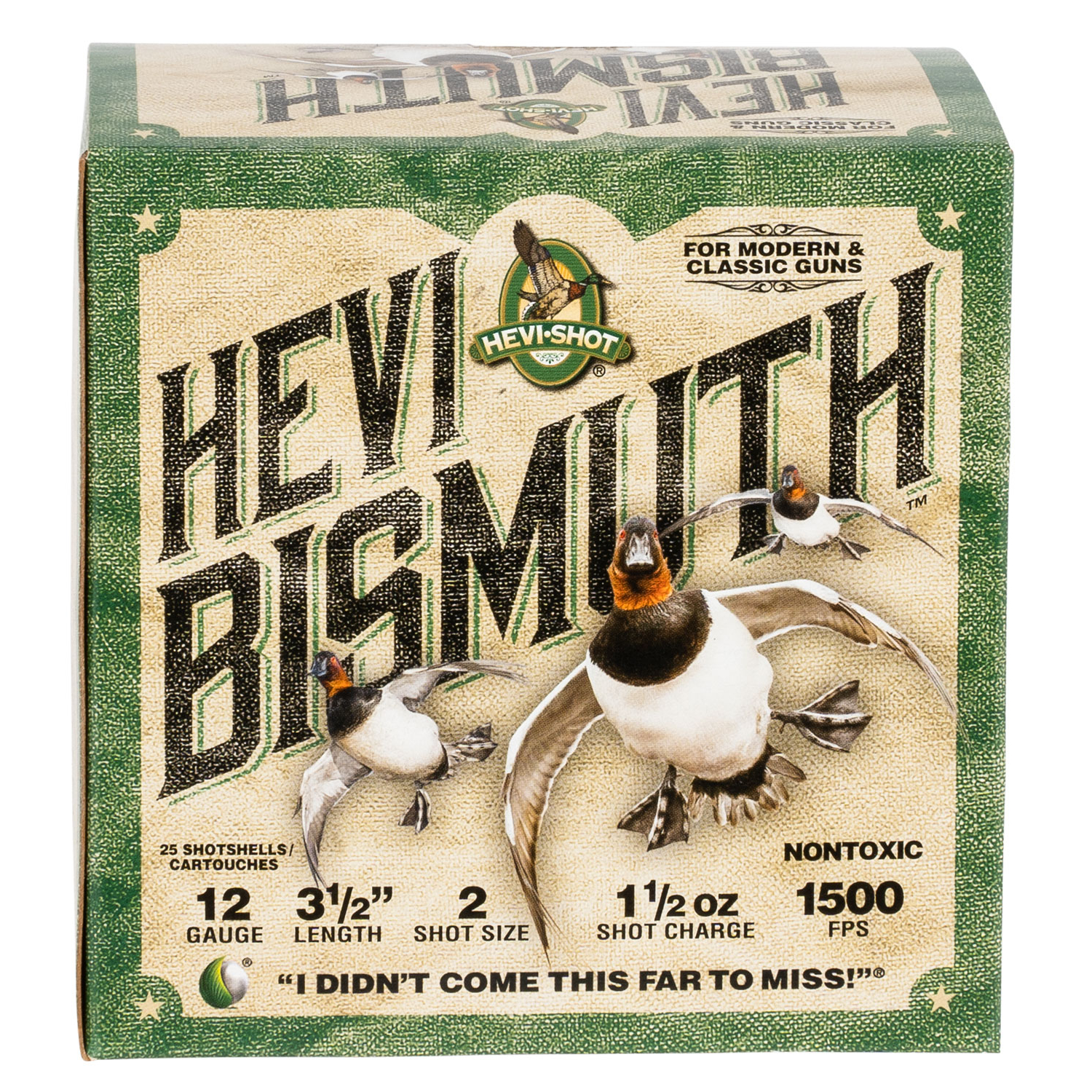 Hevi-shot Hevi Bismuth 12 Ga 3.5 in 1.5 Oz 2 Shot 25 Rd.