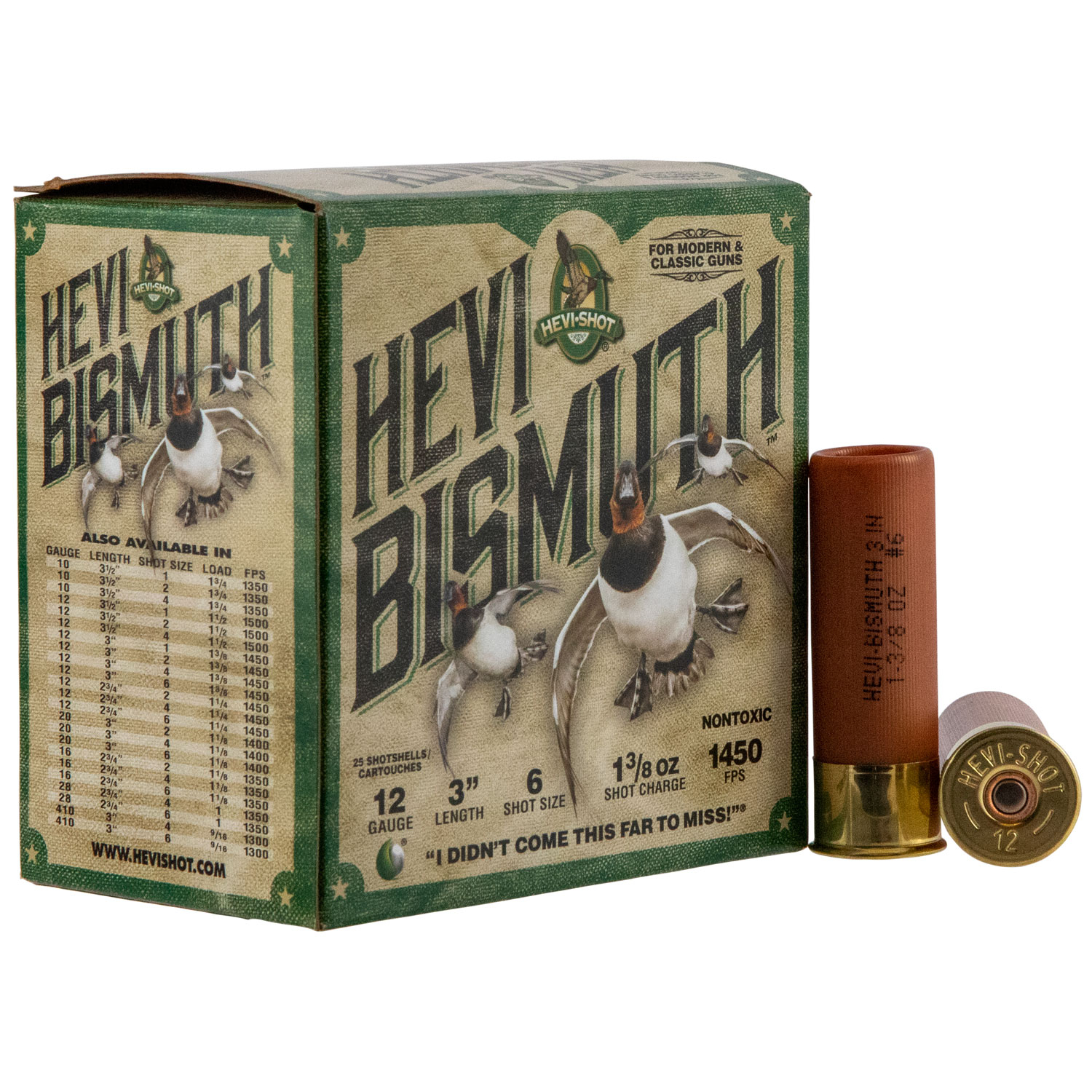 Hevi-shot Hevi Bismuth 12 Ga 3 in 6 Shot 1 3/8 Oz 25/BOX