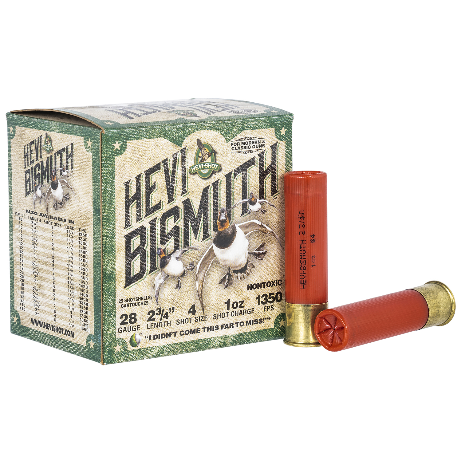 Hevi-shot Hevi Bismuth 28 Ga 2.75 in 4 Shot 1 Oz 25/BOX