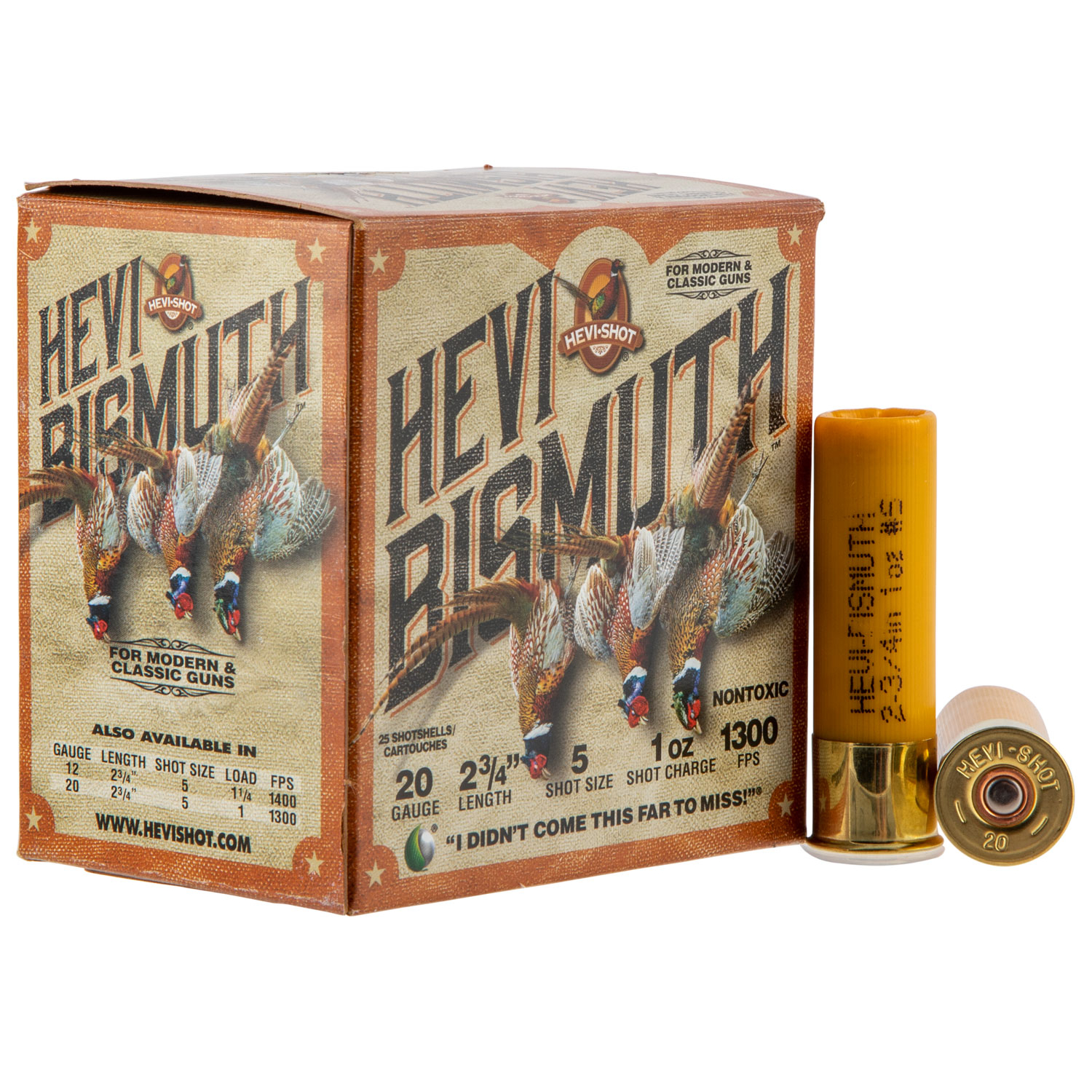 Hevi-shot Hevi Bismuth Upland 20 Ga 2.75 in 5 Shot 1 Oz - 25/BOX