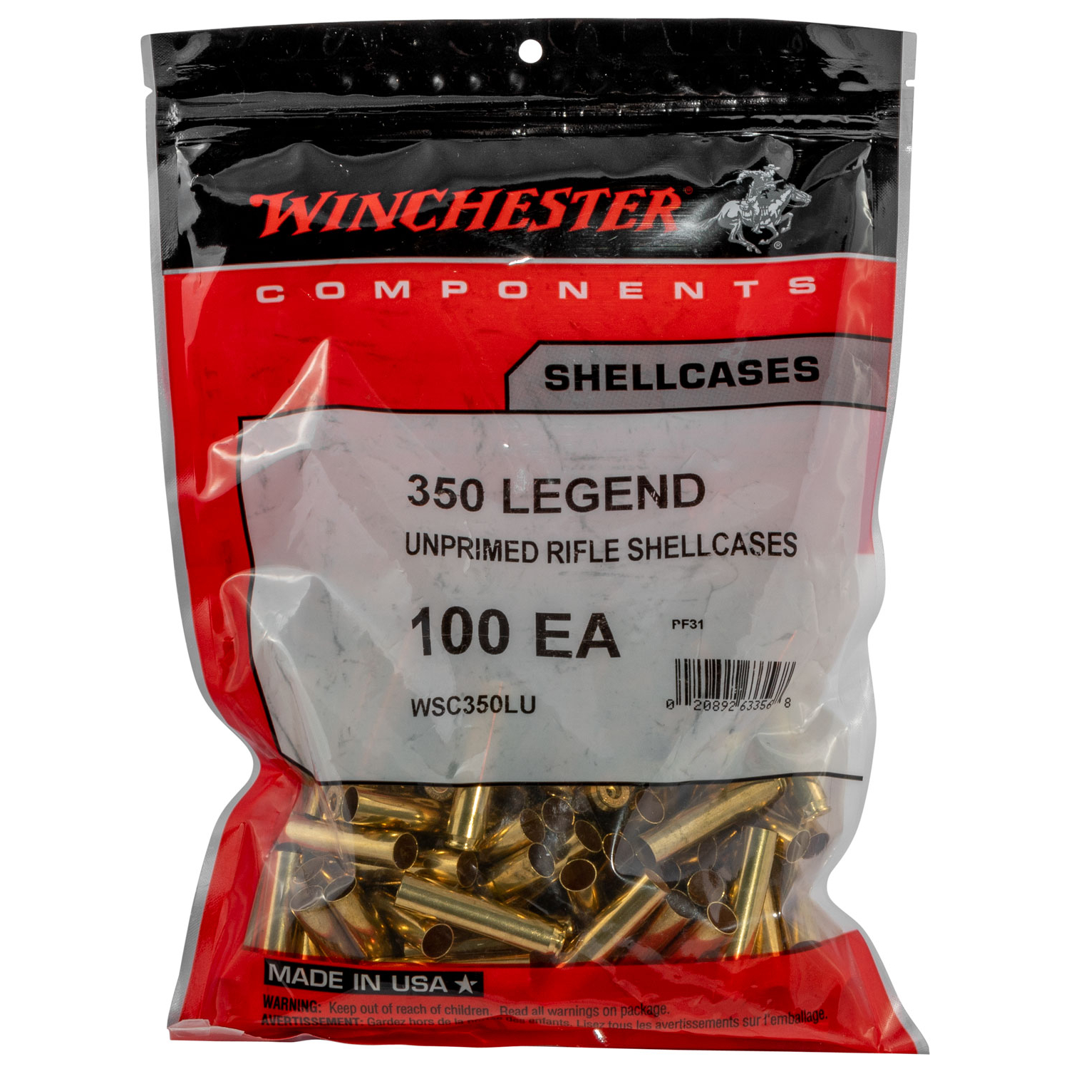 Winchester Unprimed Cases 350 Legend 100/BAG
