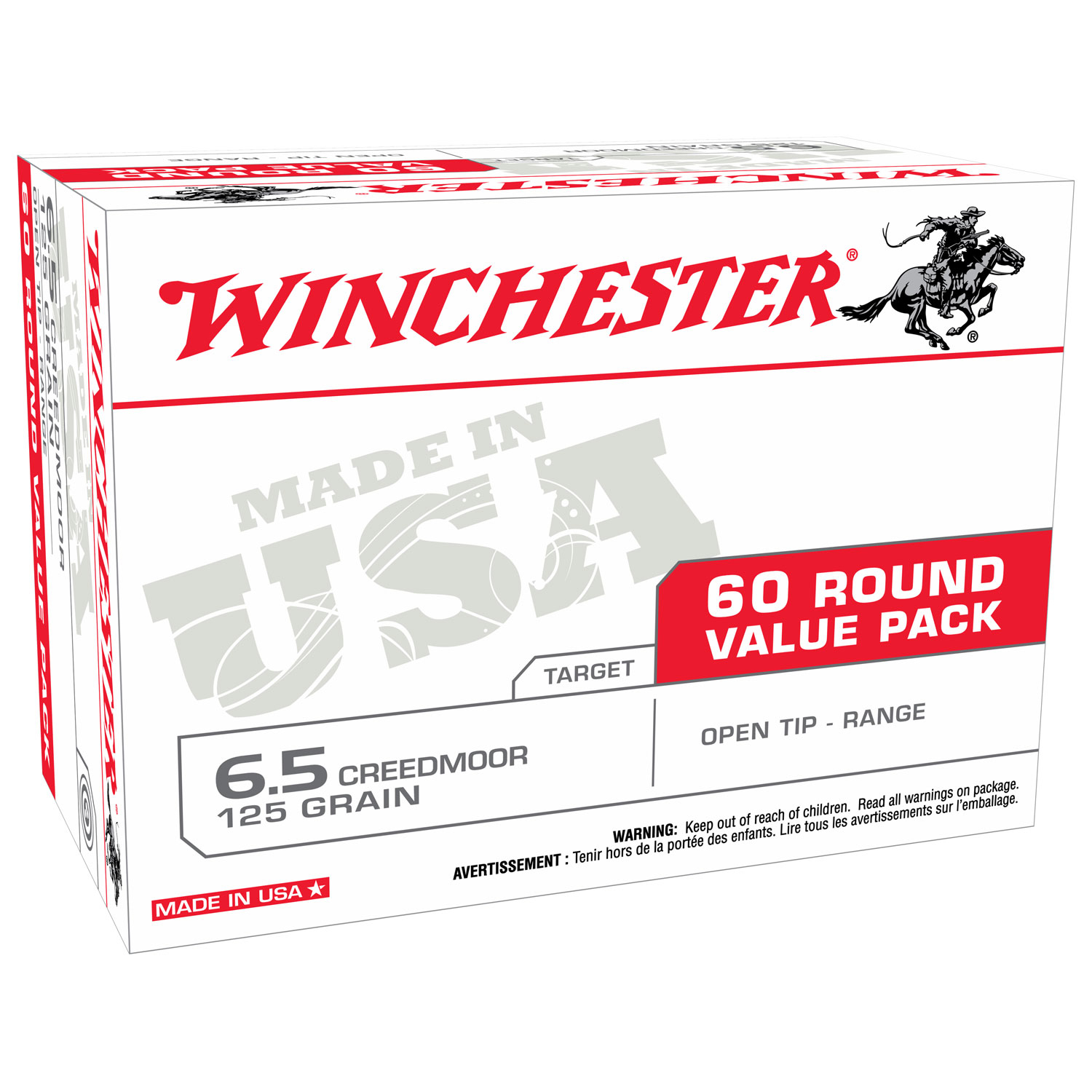Winchester 6.5 Creedmoor 125GR Open Tip 60 Rd Ammo