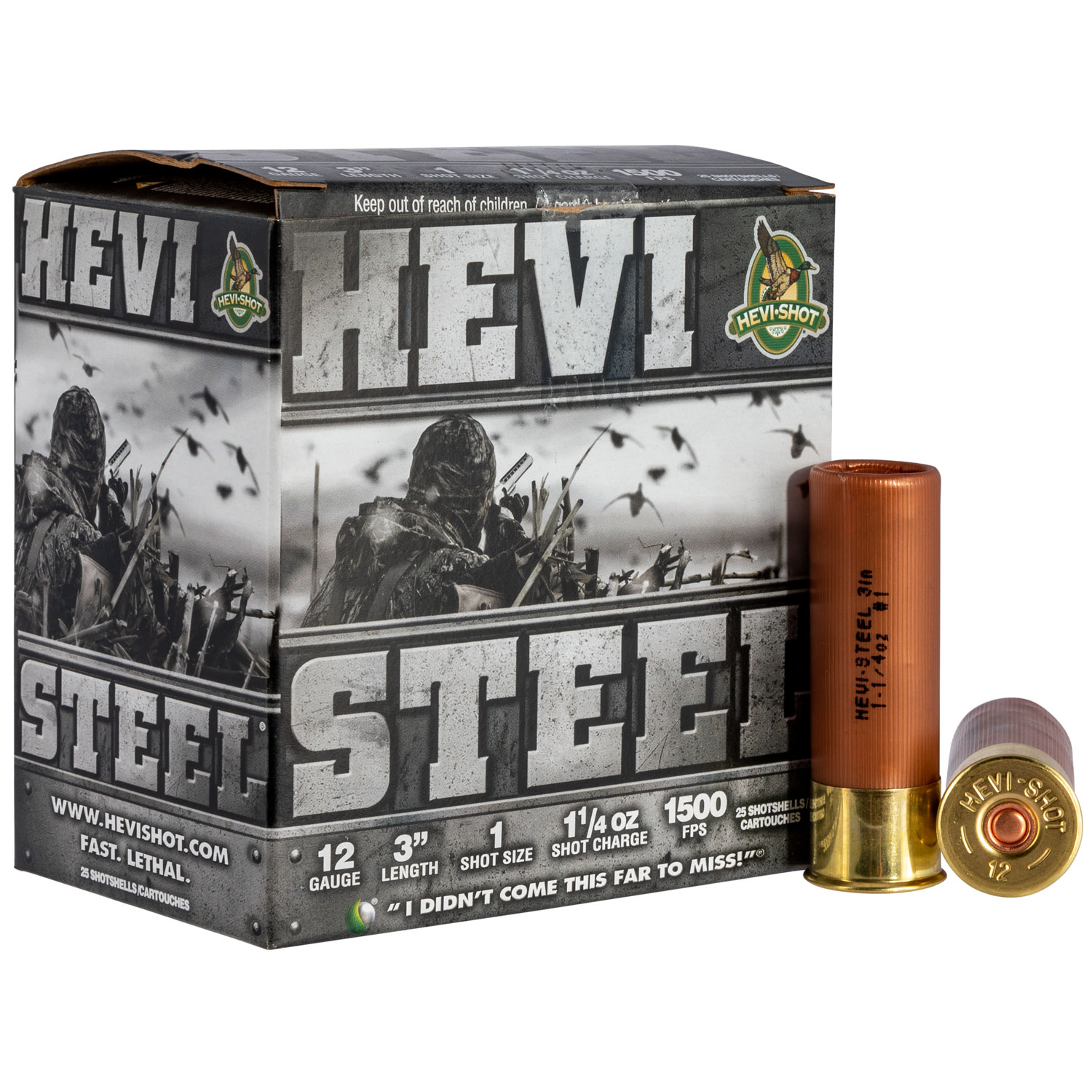 Hevi-shot Hevi Steel 12 Ga 3 in 1.25 Oz 1 Shot 25 Rd Box 10 Box Case
