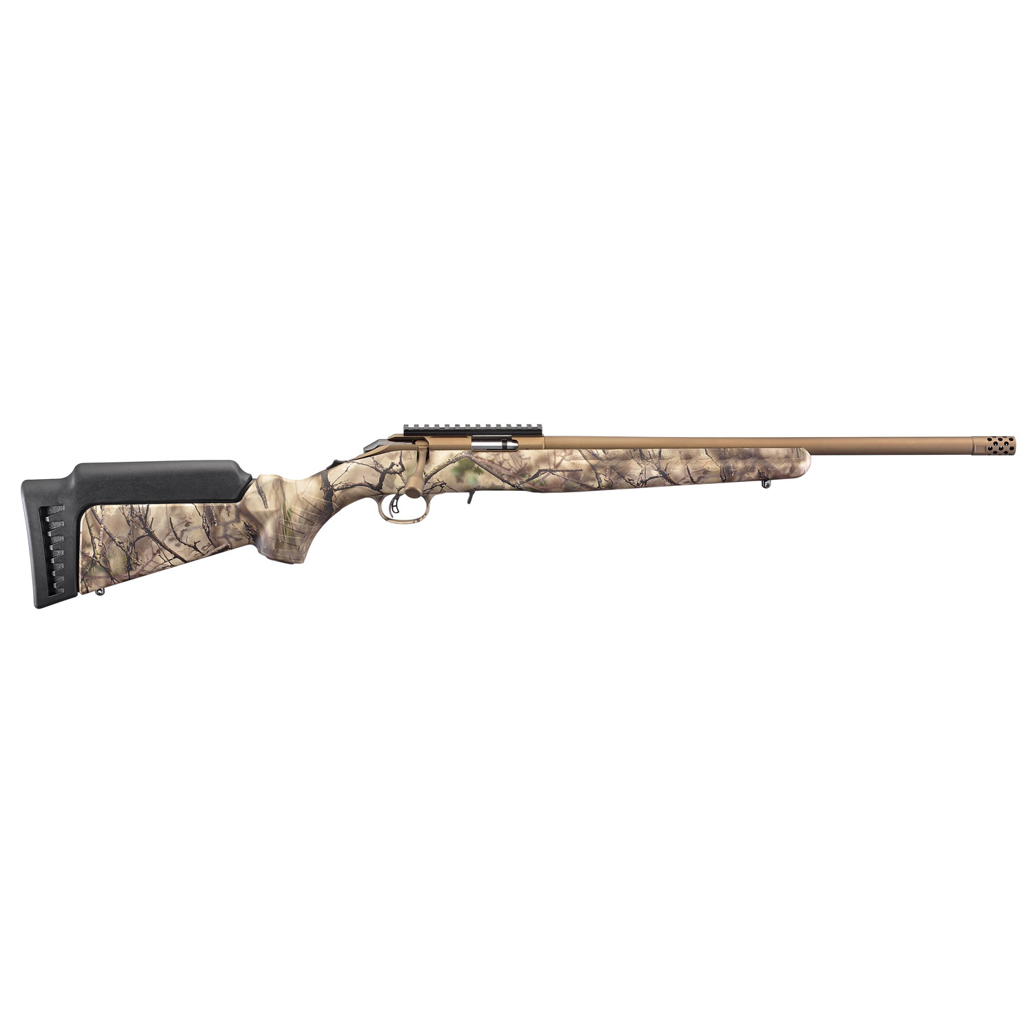 Ruger American Rimfire 22LR 10RD Bronze Cerakote Go Wild Camo