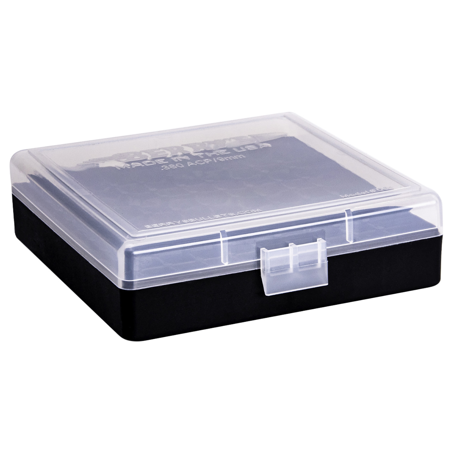 Berrys 87412 Ammo Box 9MM/.380 100 Round Clear/black