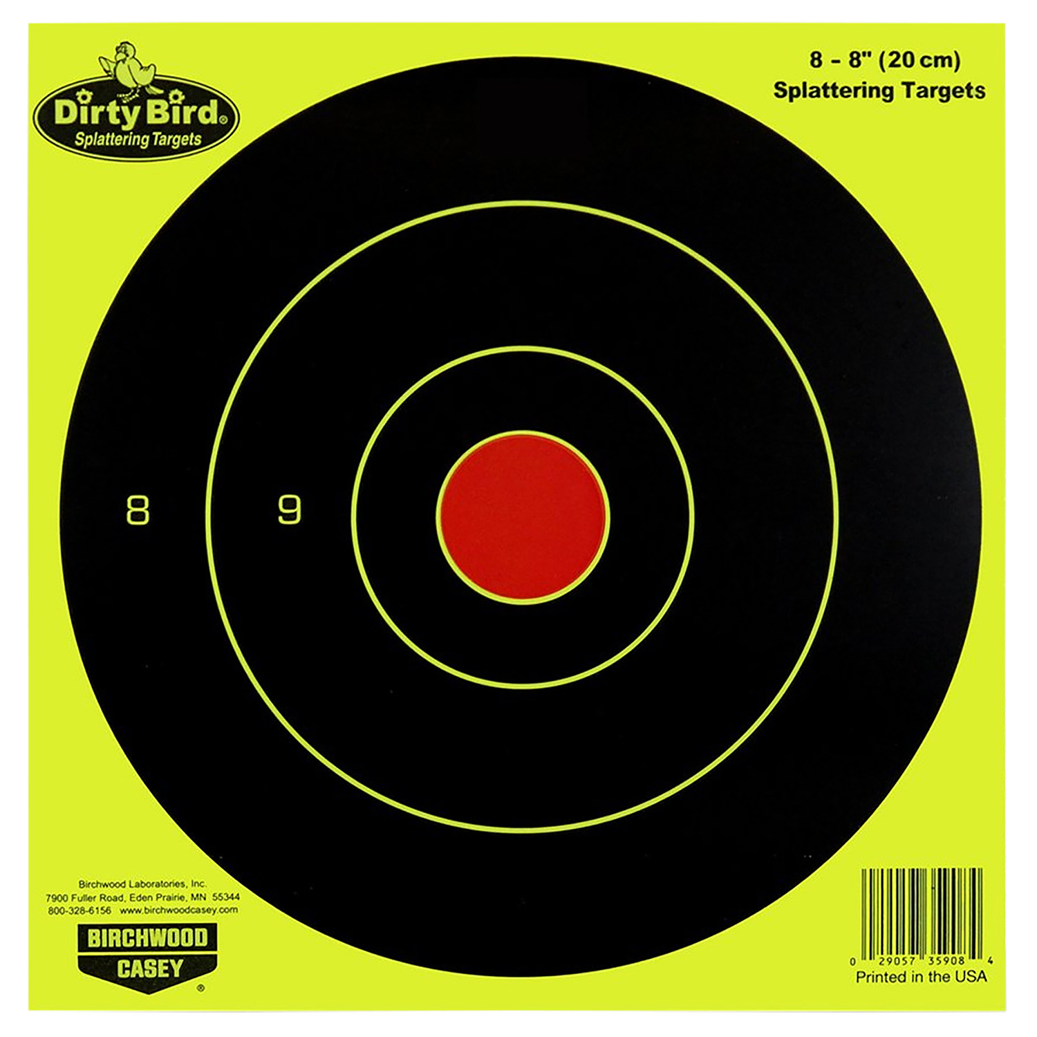 Birchwood Casey Dirty Bird 8 Bullseye Target 50PK